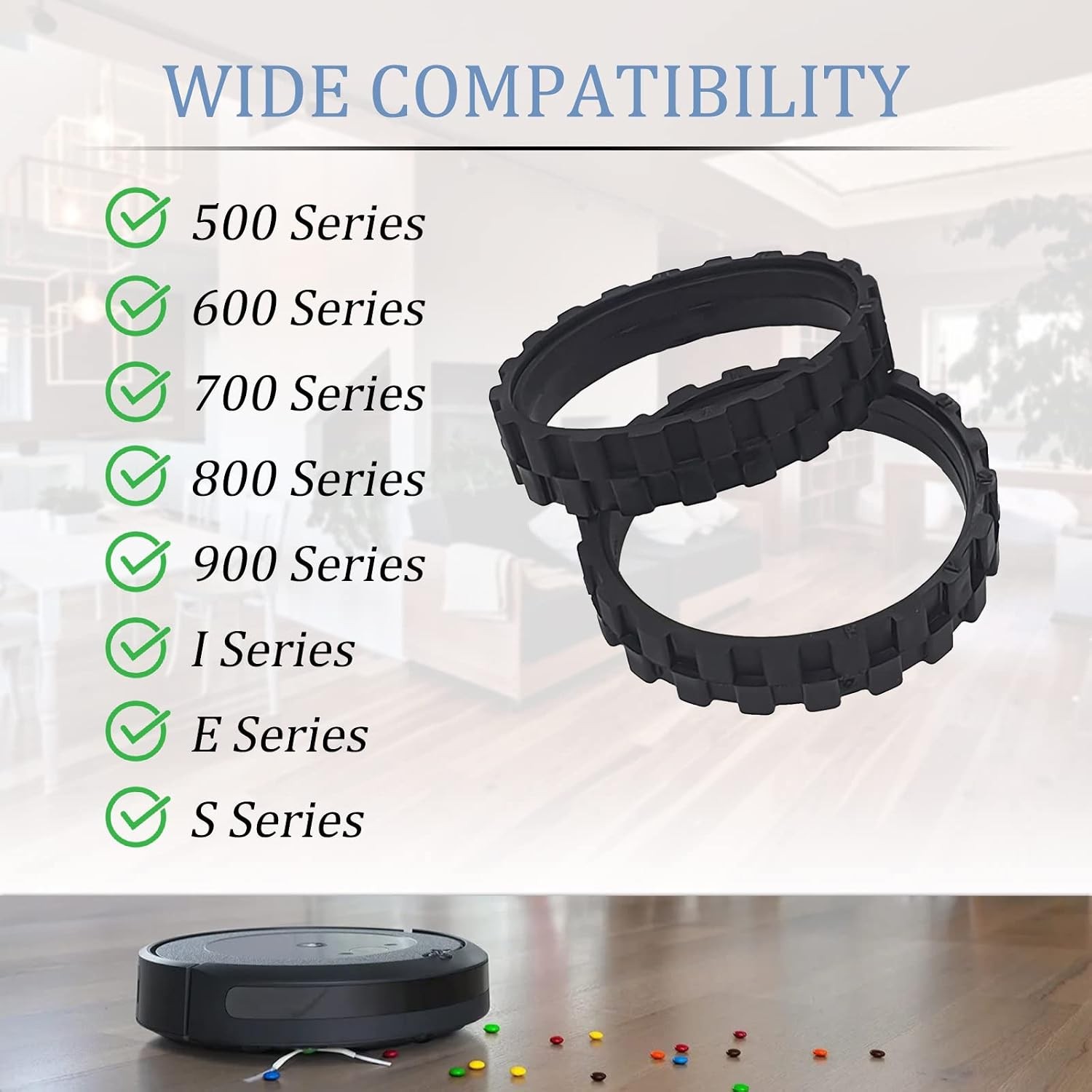 Tires for IROBOT ROOMBA Wheels Series 500 600 700 800 and 900 e5 e6 i7 Anti