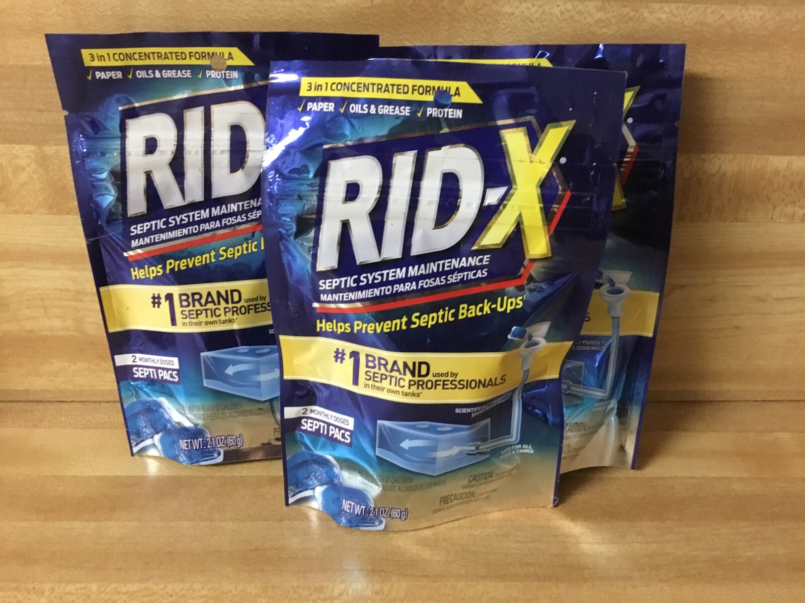 3 Bags Rid-X Septic System Treatment Septi-Pacs (2 Per Bag/6 Months Supply)