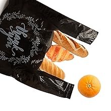 100PCS Black Thank You T-Shirt Bags Plastic Bulk Shopping Restaurant Bags 8.7 x