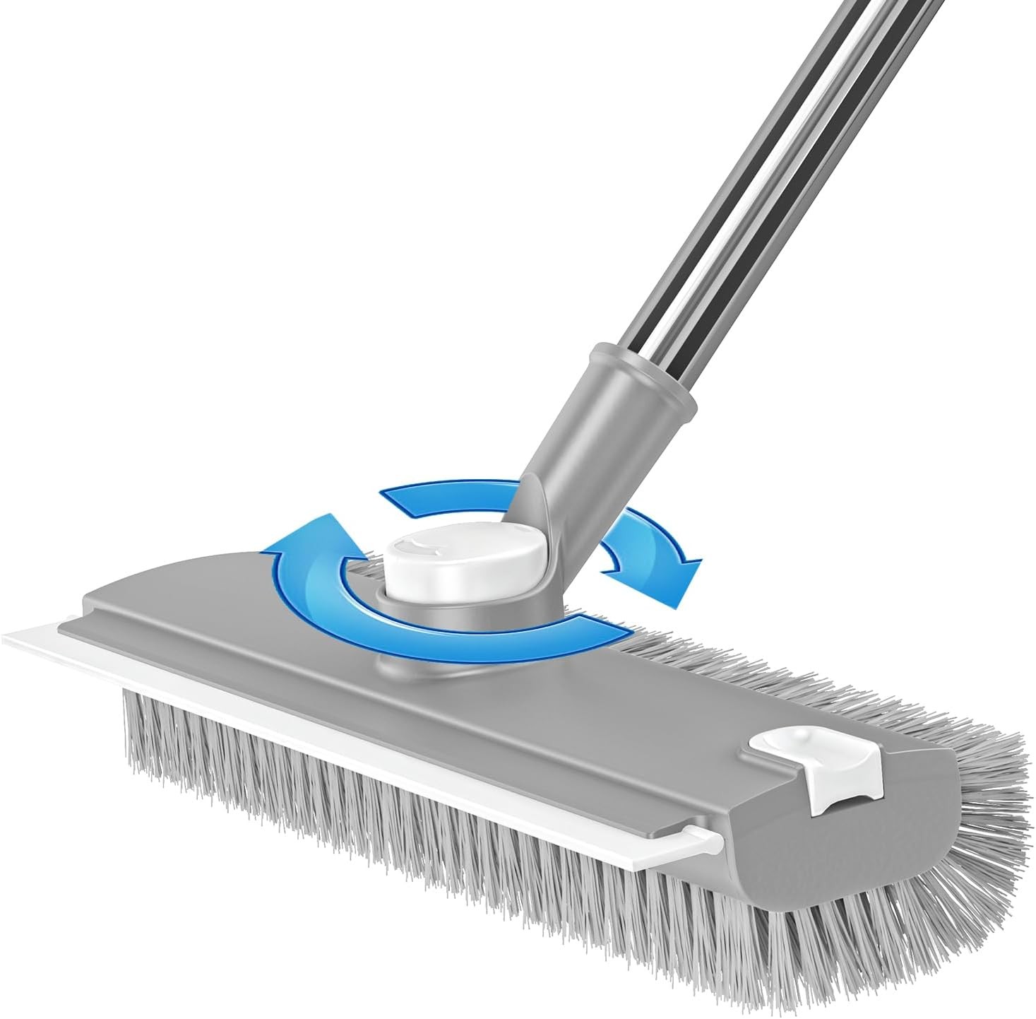 Floor Scrub Brush with Long Handle:3 in 1 Heavy-Duty Floor Scrubber Brush – Blue