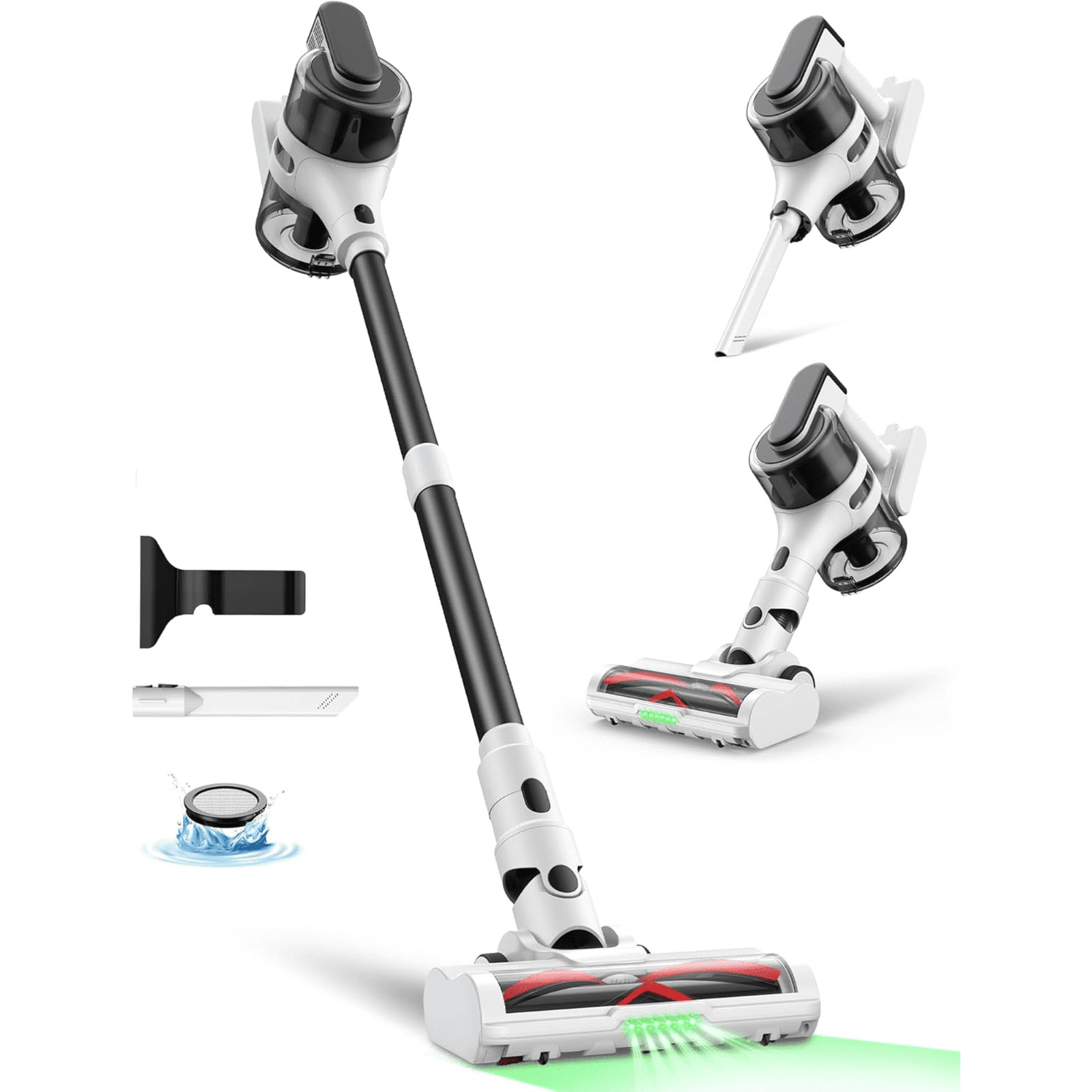 Moosoo Cordless Vacuum Cleaner S5, 55 mins max runtime, 23KPa Suction