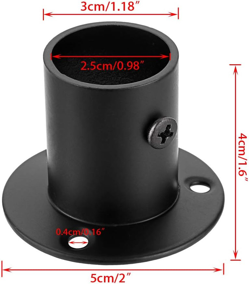 Ownmy 4 Packs Stainless Steel Pole Sockets Flange Rod Holder, Wall Mount Pipe Br