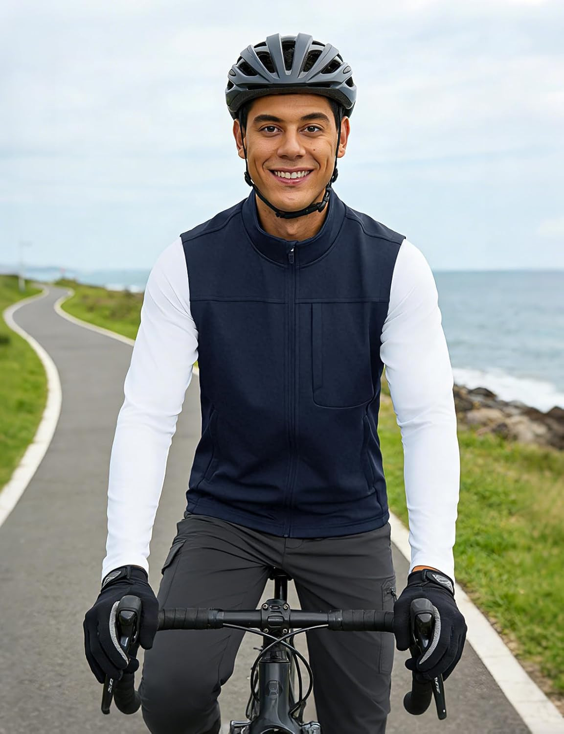 Men’S Lightweight Softshell Vests Windproof Sleeveless Jackets Golf Outdoor Oute