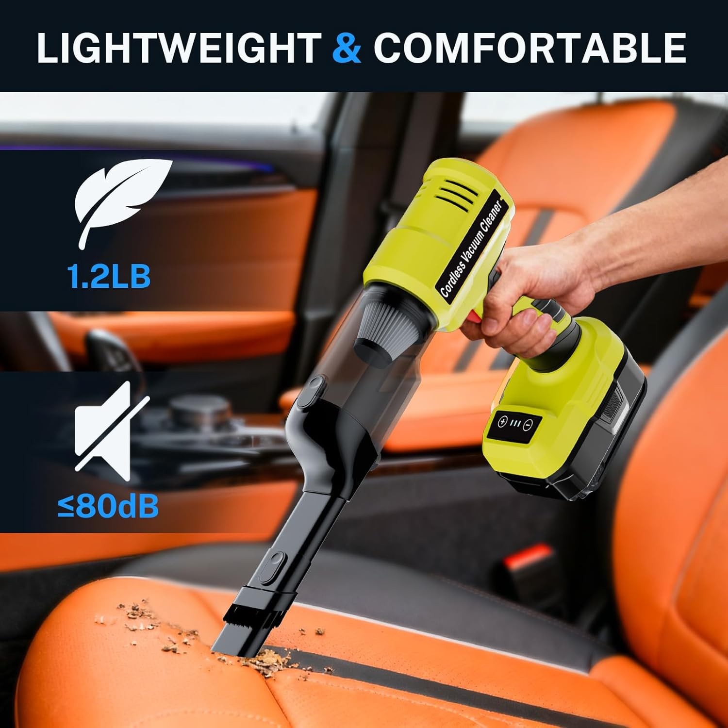 Handheld Vacuum for Ryobi 18V Battery 240W Car Vacuum with Brushless Motor