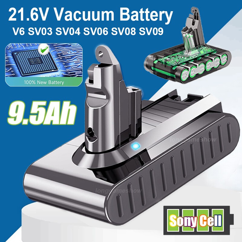 21.6V 9500mAh V6 Battery For Dyson V6 SV03 SV04 SV05 SV09 DC58 DC59 DC62 Animal