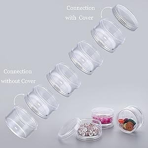 4 Set Stackable Cosmetic Containers with Screw Lids Plastic Sample Jars 30ml