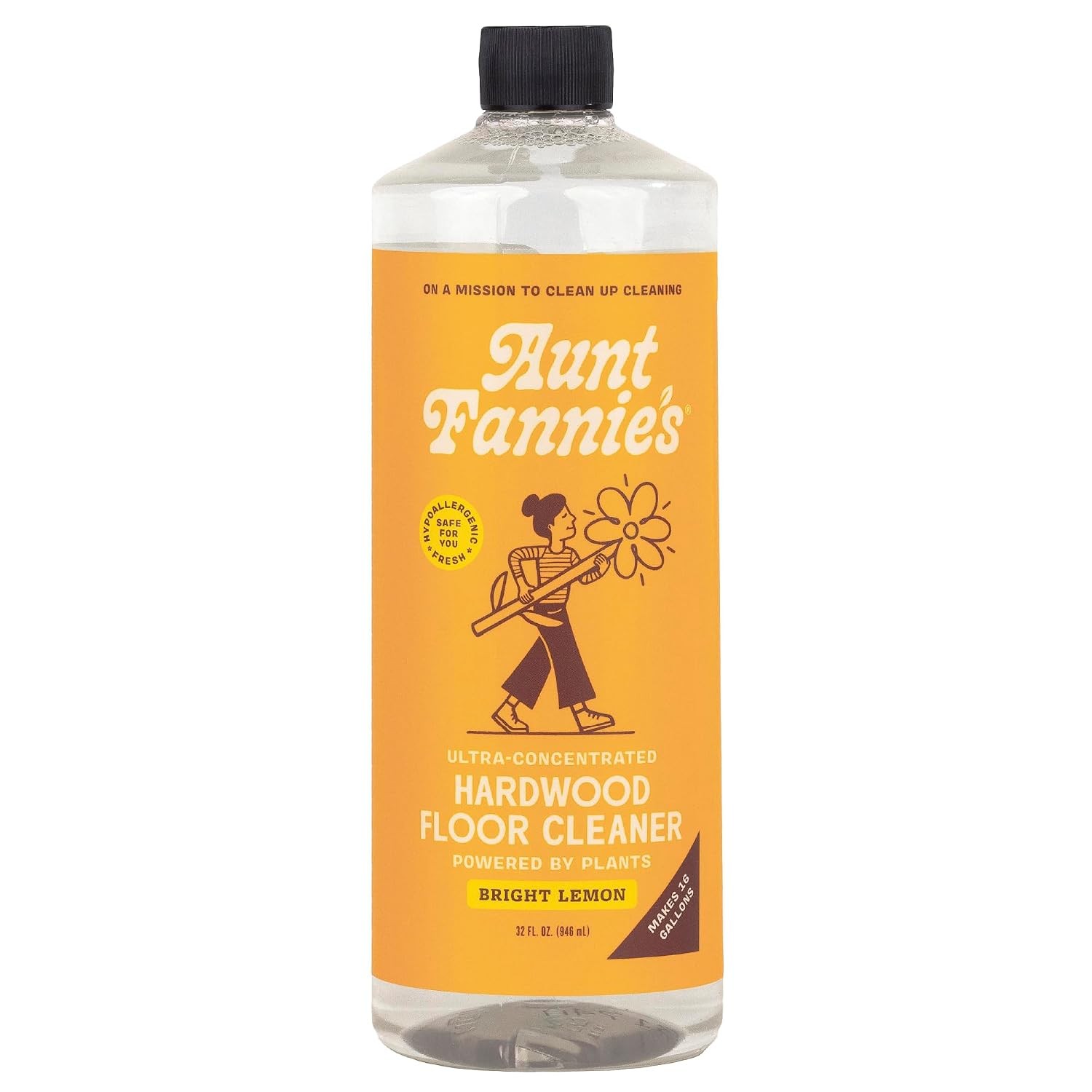 Vinegar Free Hardwood Floor Cleaner 32 Oz Lemon Scented Natural Wood Floor