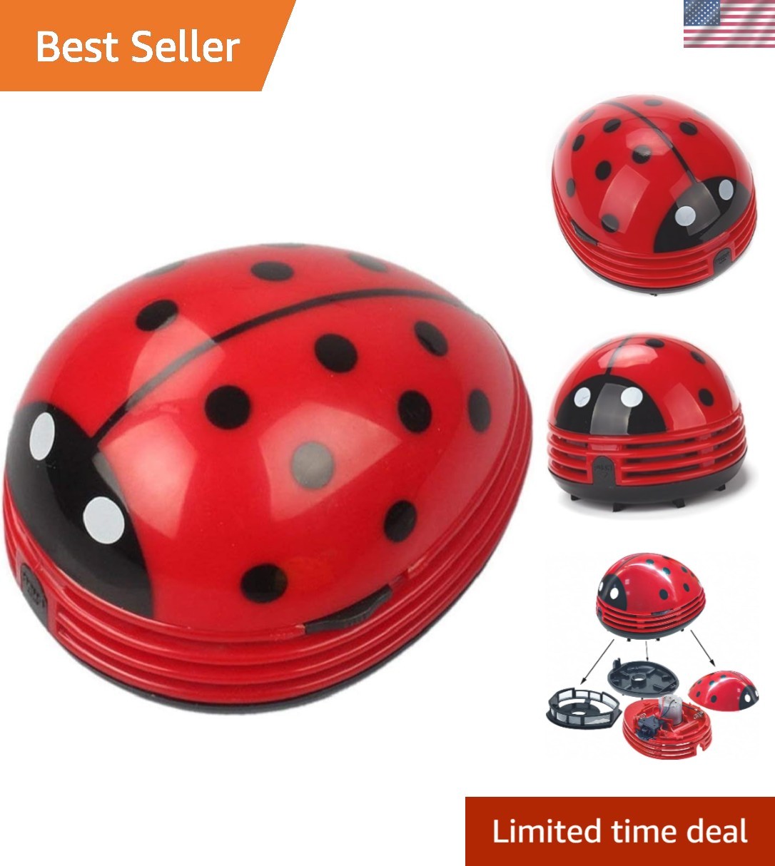 Adorable Portable Vacuum Cleaner – Handheld, Battery-Powered, 80 Db Quiet