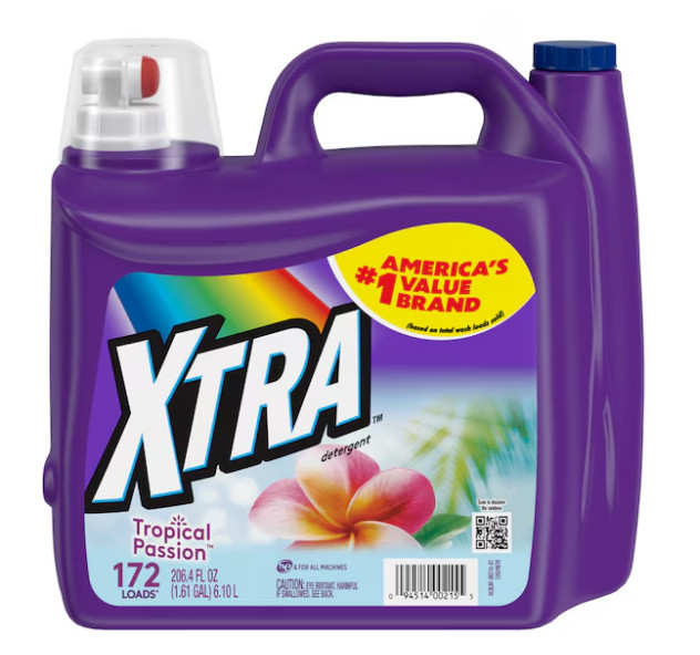 (3 pack)XTRA Tropical Passion HE Liquid Laundry Detergent 206.4 fl oz 172 Loads