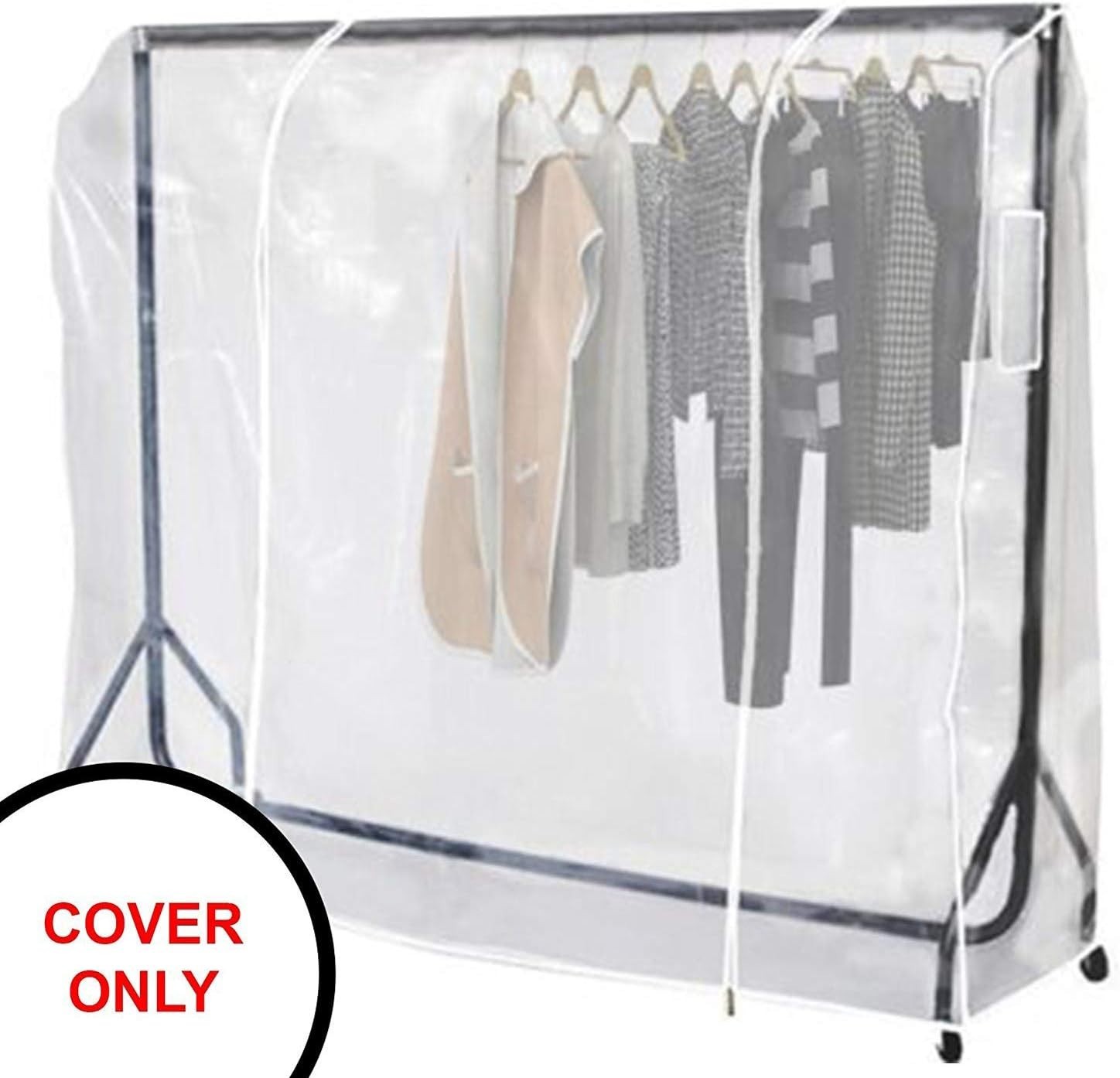 Clear Garment Rack Cover Dustproof Clothes Rack Cover with 2 Durable Zipper/C…