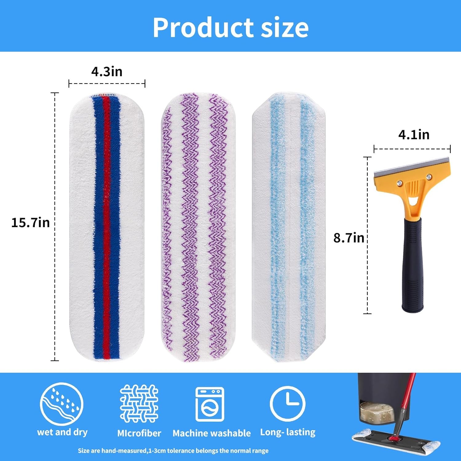 6 Pack Mop Replacement Pads Compatible with O Cedar H2pro Flat Mop System, Mi…