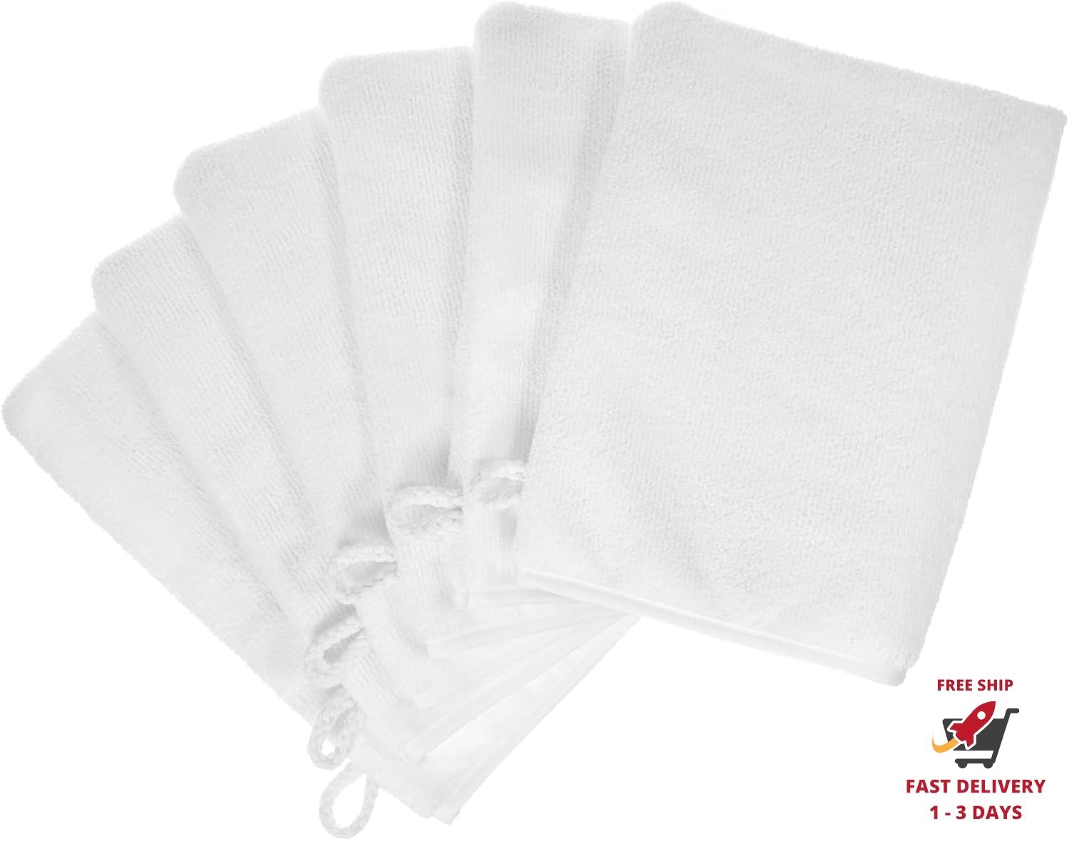 Paquete de 6 paños faciales de microfibra, 15 x 20 cm, de secado rápido