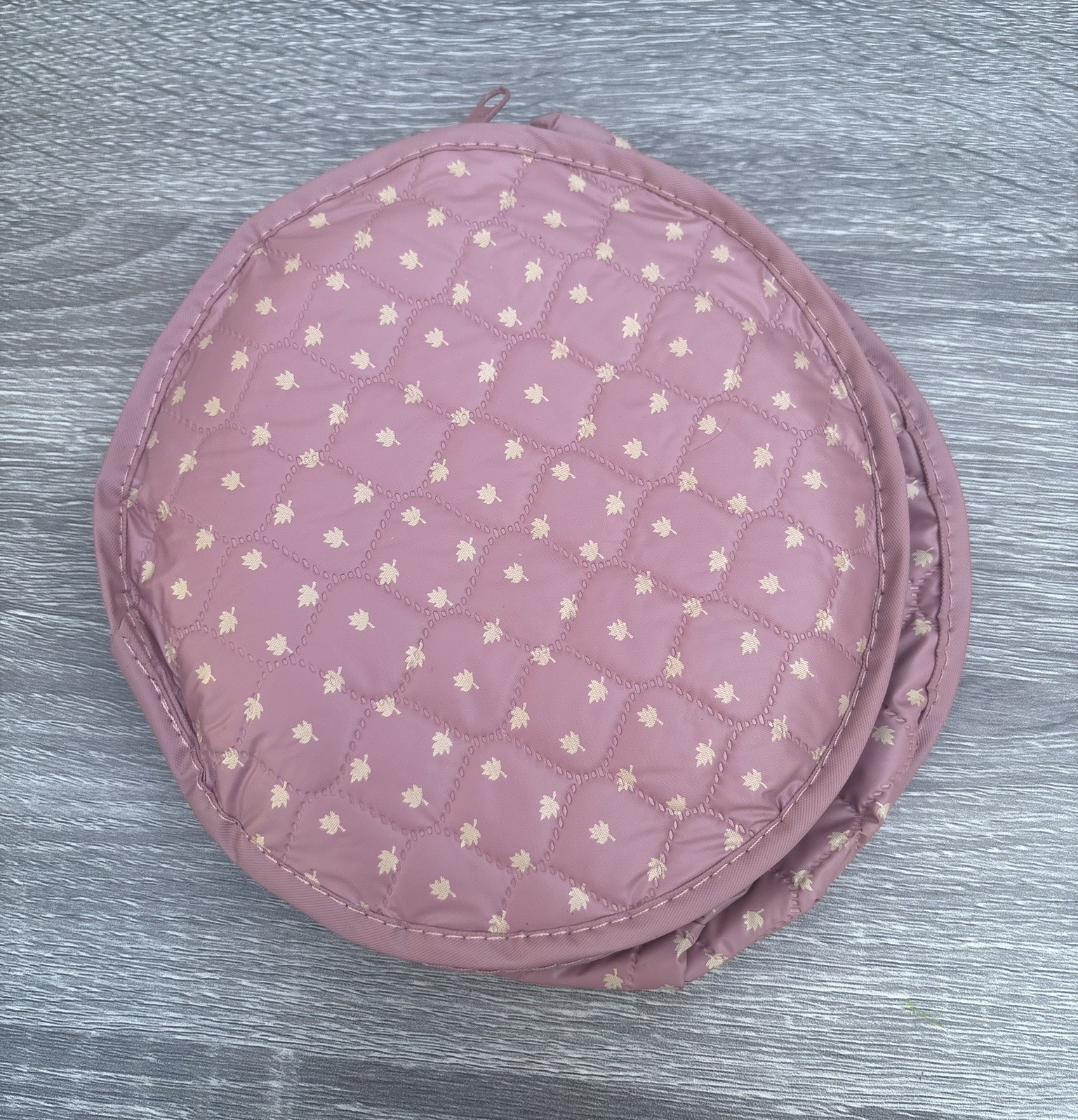 Vintage China Protectors Set of 4 NOS Dusty Pink Diamond Quilted Grid Cases