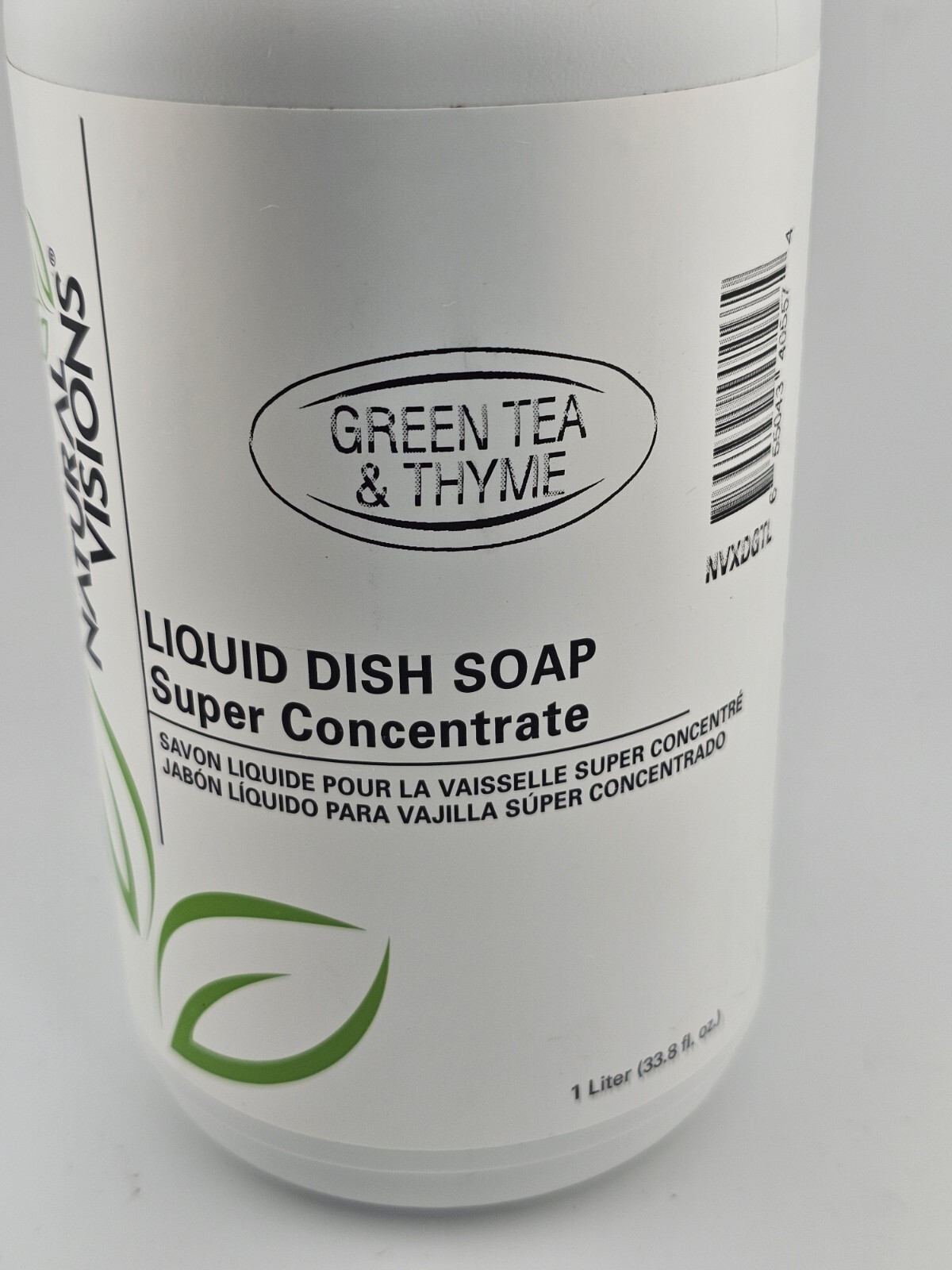 Natural Visions liquid dish Soap Super Concentrate GREEN TEA & THYME 33.8 fl oz
