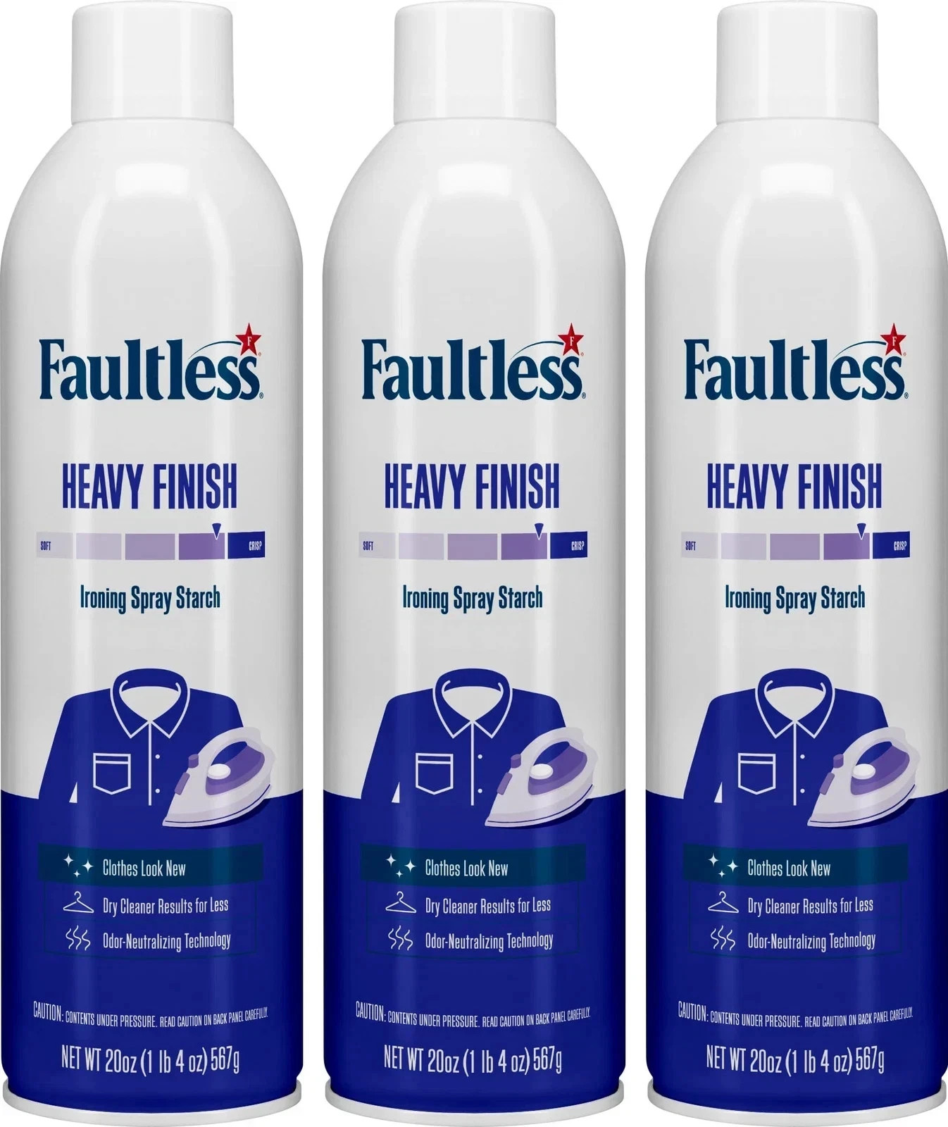 Faultless Original Hold Ironing Spray Laundry Starch 20 oz Pack of 3
