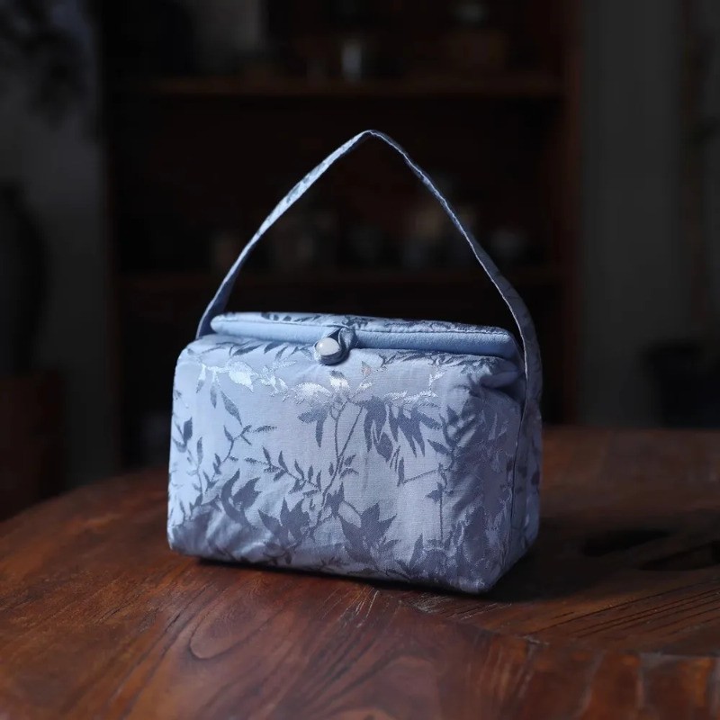 18cm Exquisitely Vintage Chinese Tea Set Storage Bag Thickened Shockproof Pouch