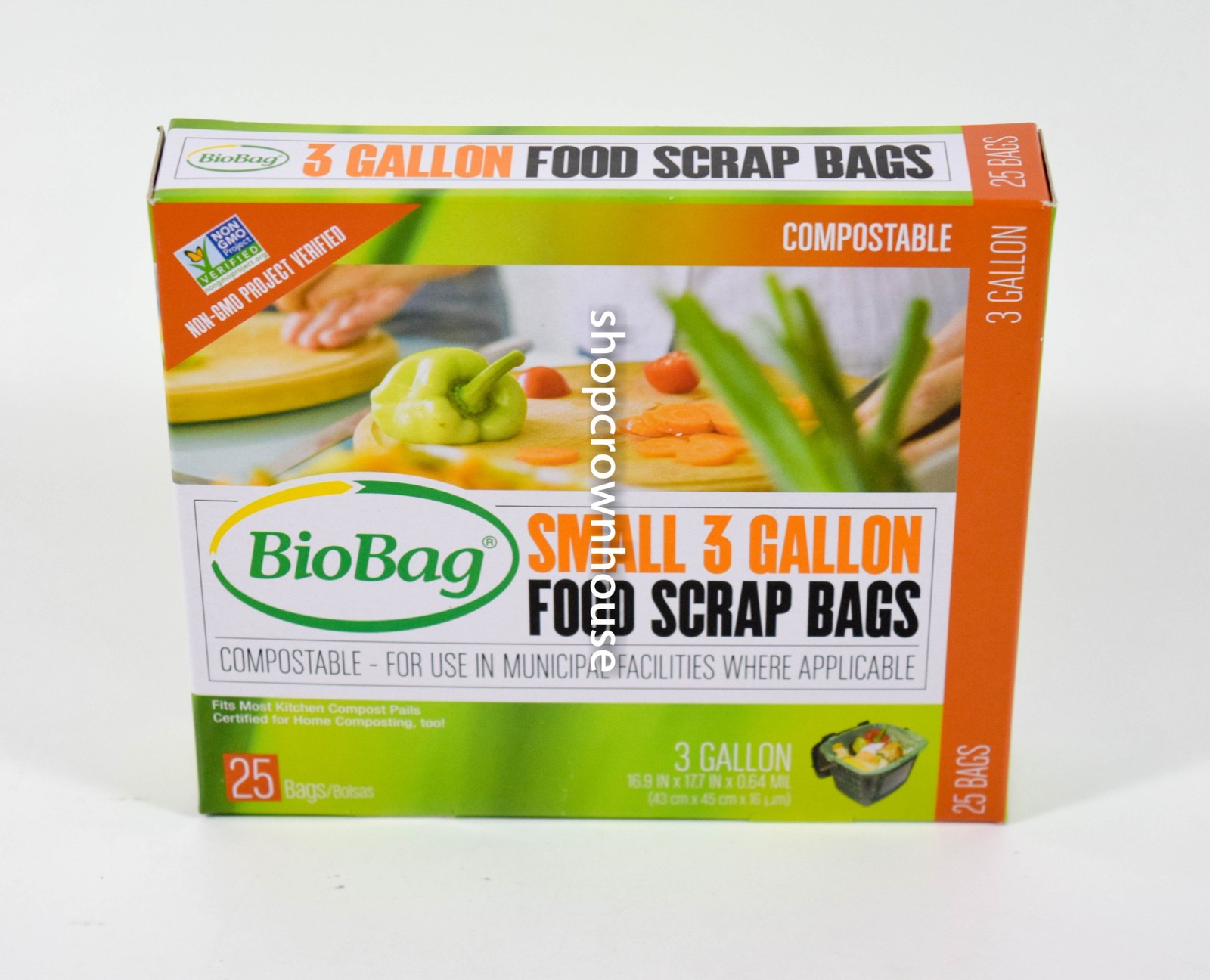 4 BioBag Small 3 Gallon Food Scrap Compostable Made with NON GMO Crops 100 Bags