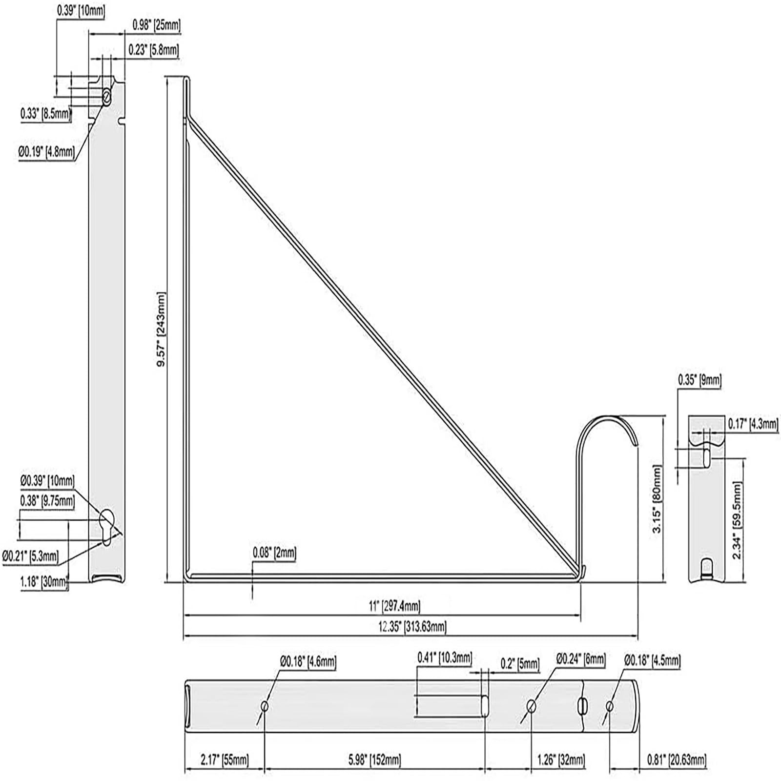 HOME MASTER HARDWARE Heavy Duty Closet Shelf Rod Brackets Supports 300lbs 10Pack