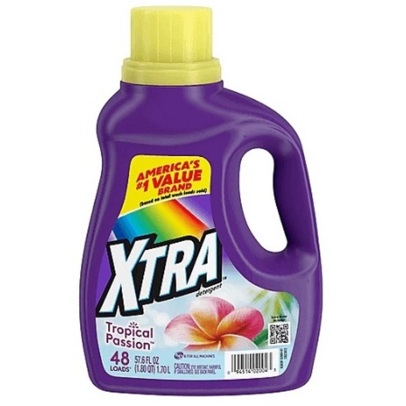 3x Xtra Laundry Detergent Tropical Passion Liquid Soap Cleaning Supply New 57.6o