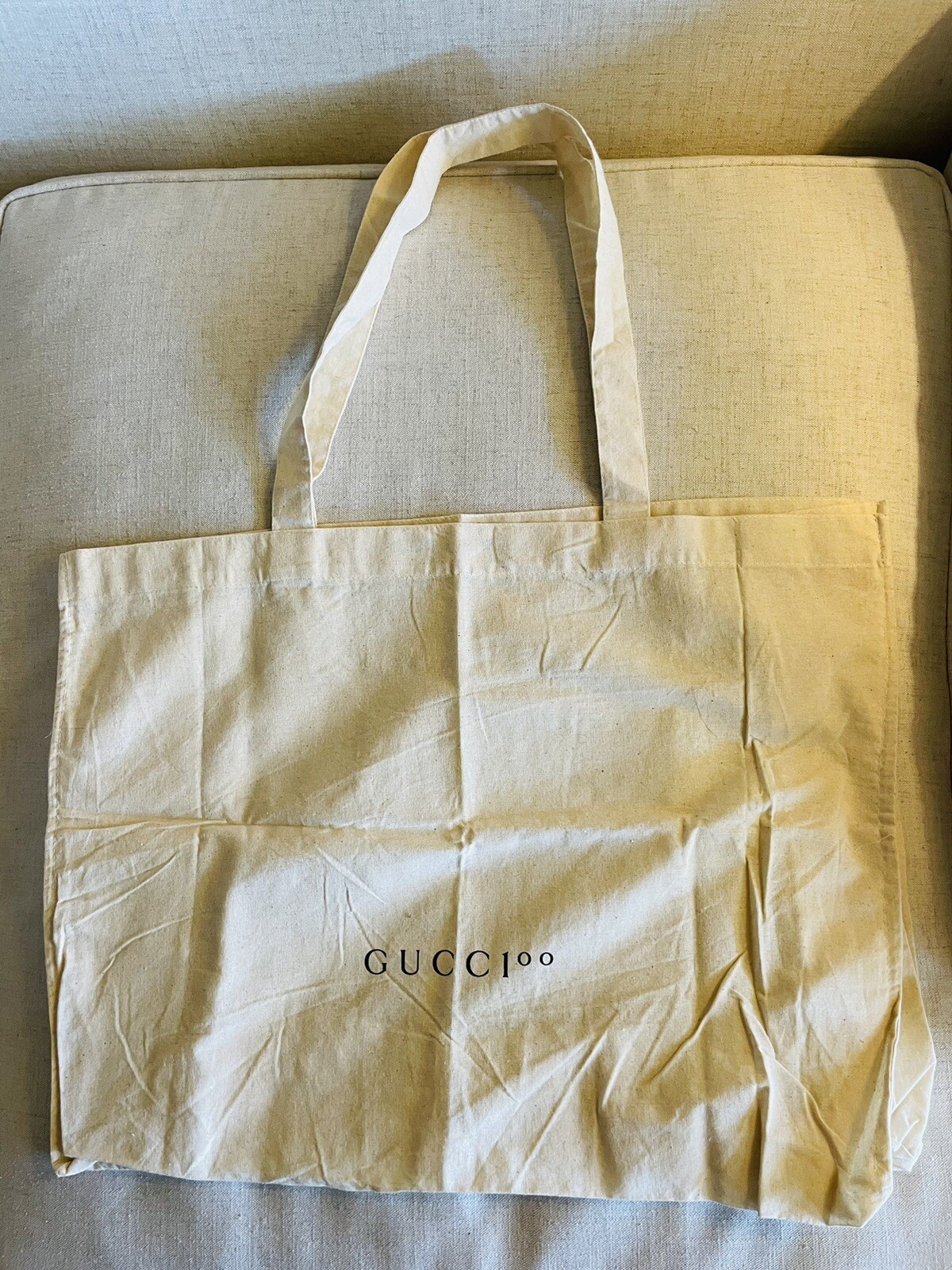 Gucci 100 Canvas Tote Bag Shopping Yoga Dust Lightweight Cotton NEW Eco Reusable