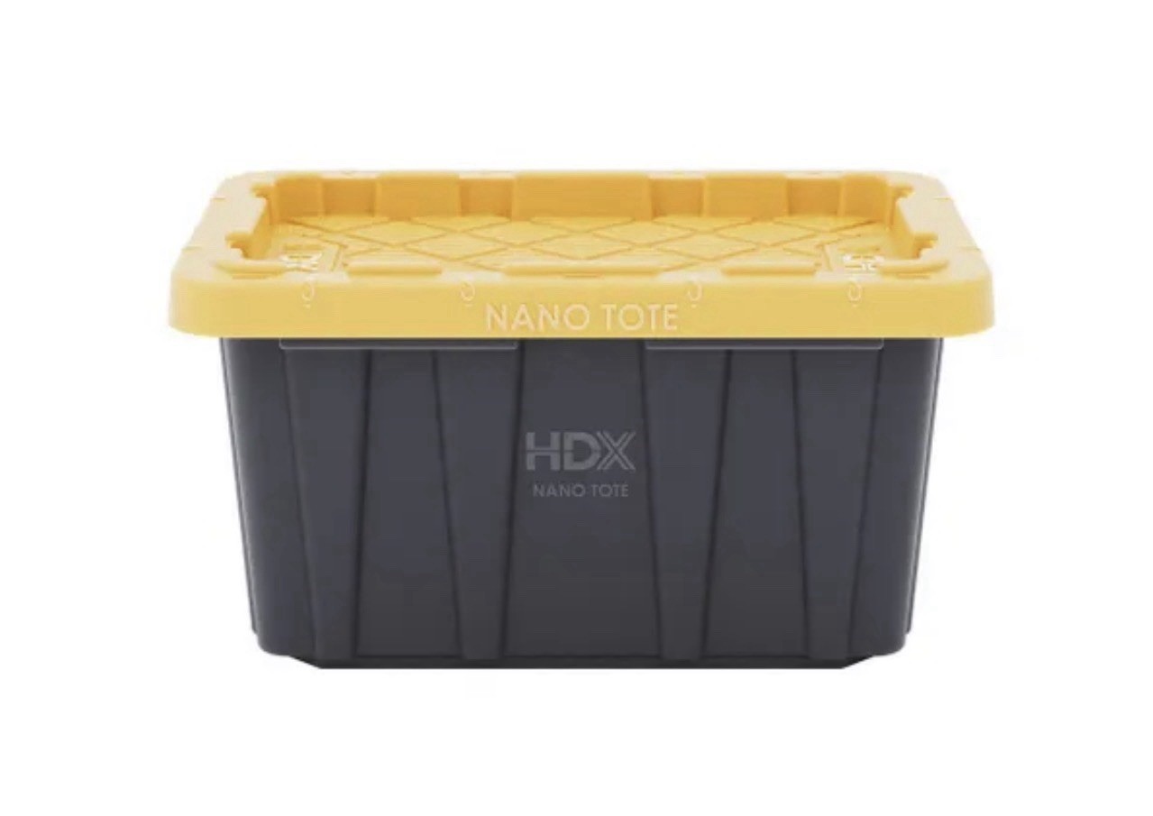 5 HDX 0.75 qt. Nano Tough Tote in Black and Yellow 5.7”L X 4”W X 3”H