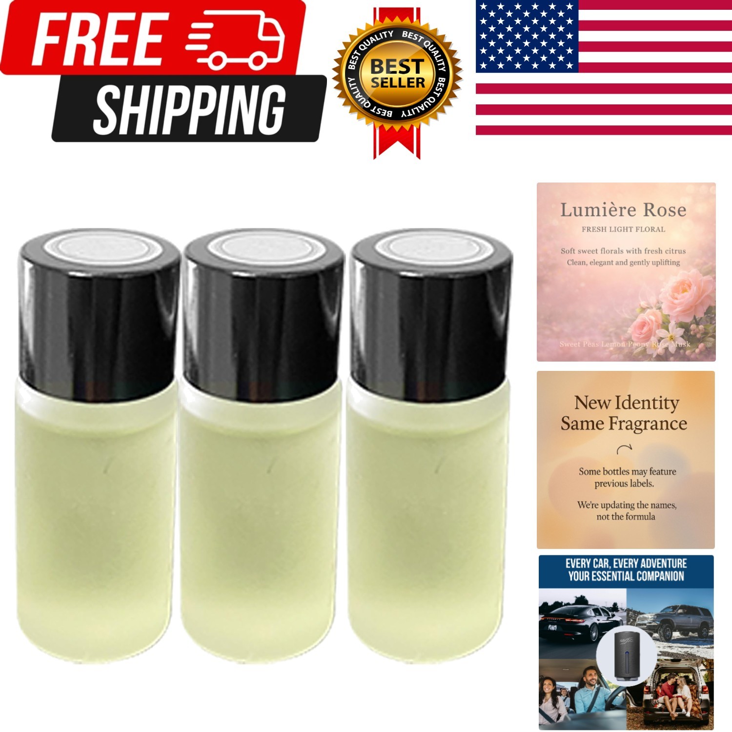 Car Air Freshener Refill for Smart Car Diffuser, 3 x 10ml Fragrance Oil Refil…