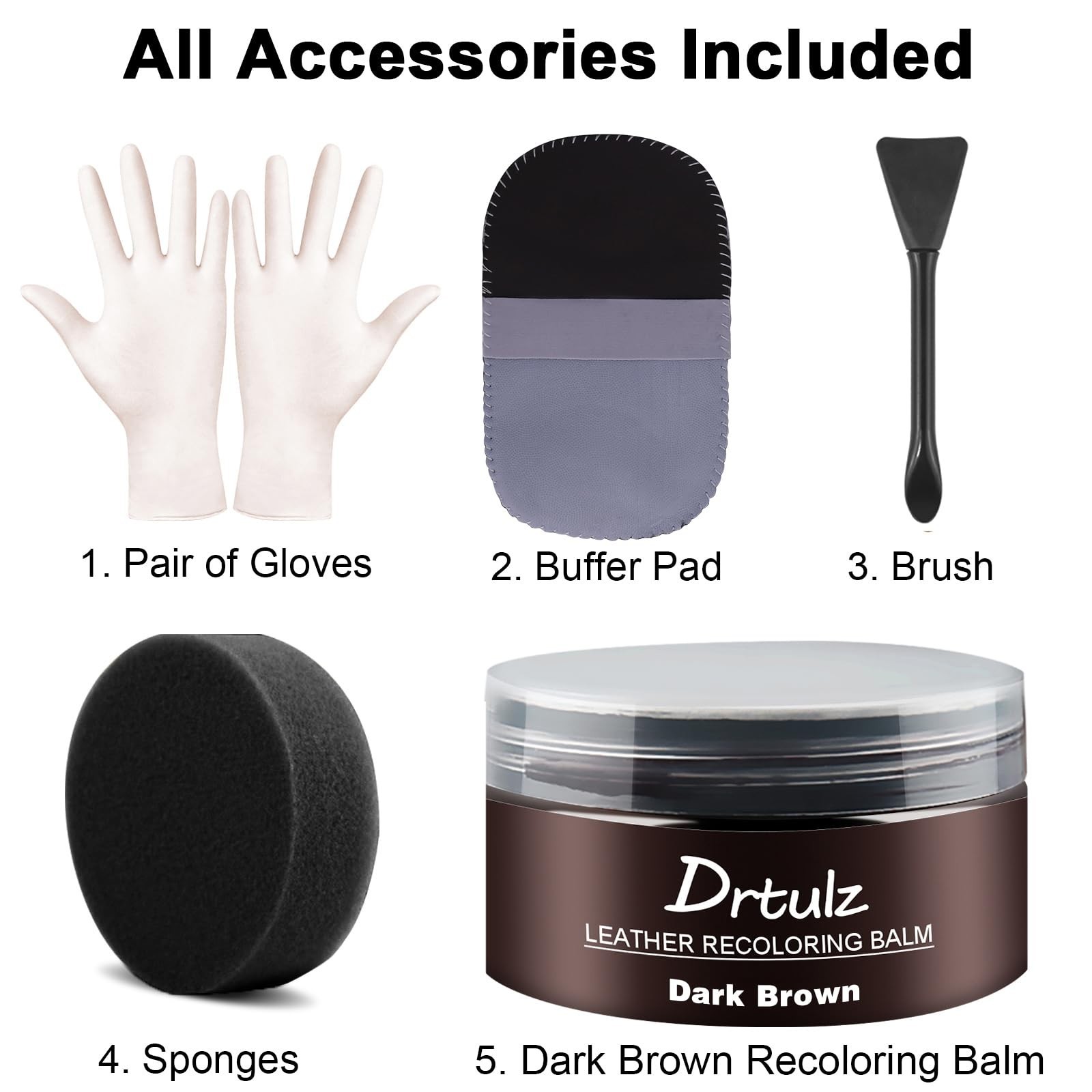 Dark Brown Leather Recoloring Balm, Leather Repair Kit for Furniture, Leather…