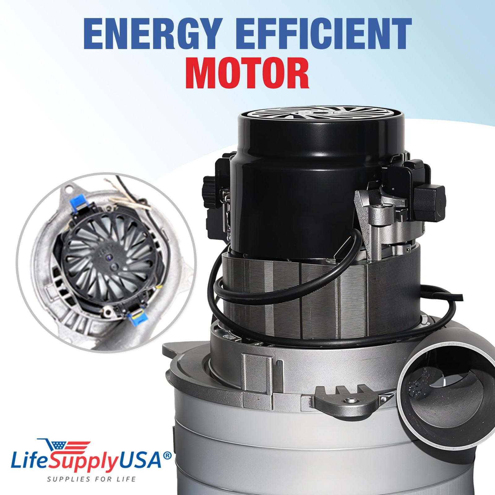 Central Vacuum 3 Stage Motor 120V 1200W Tangential Bypass for Ametek Nutone Beam