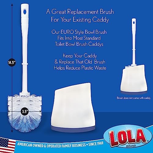Durable Fiber Stiff Bristles, Compact Size, Non 2 Pack Classic Toilet Brush