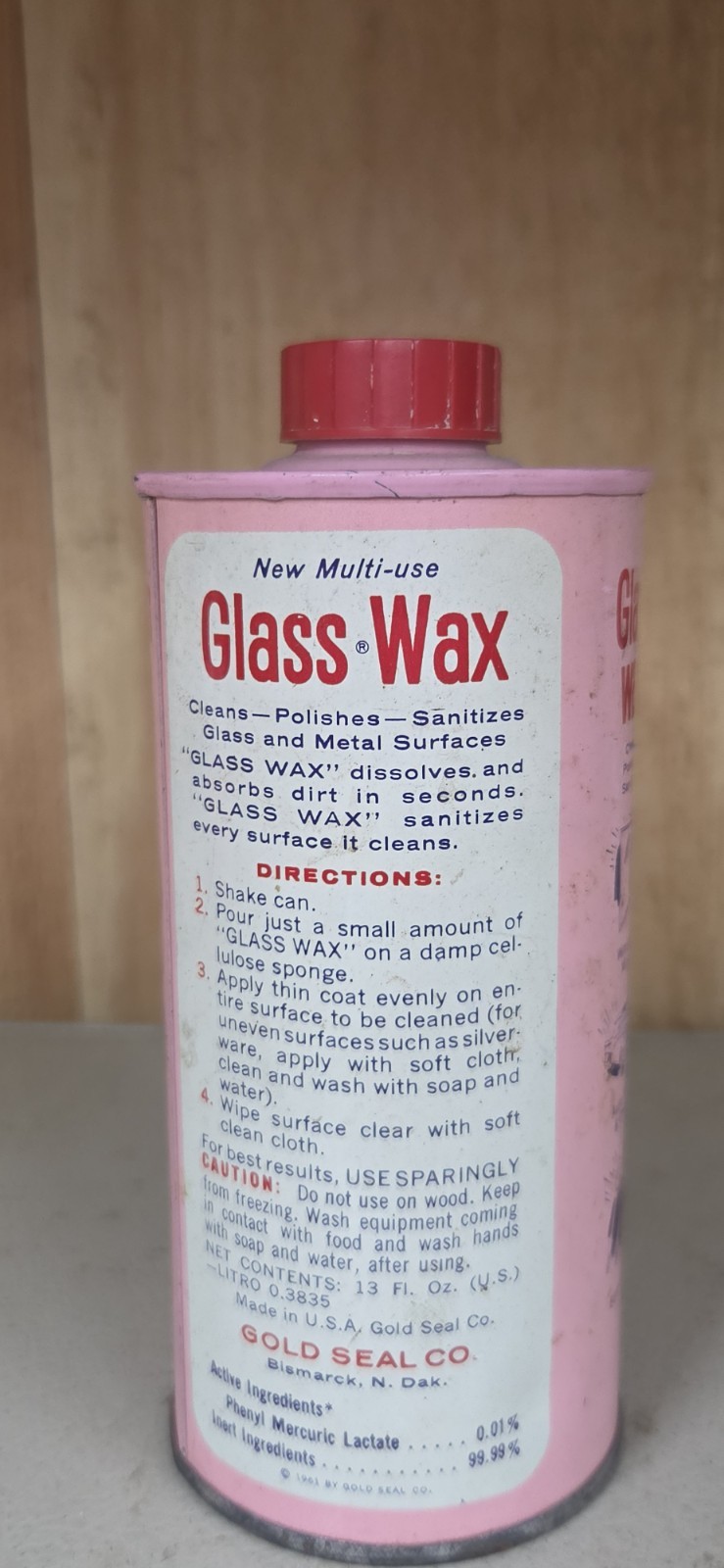 Vintage Glass Wax Metal Chrome Cleaner Polisher 13 oz Tin Can USA Empt