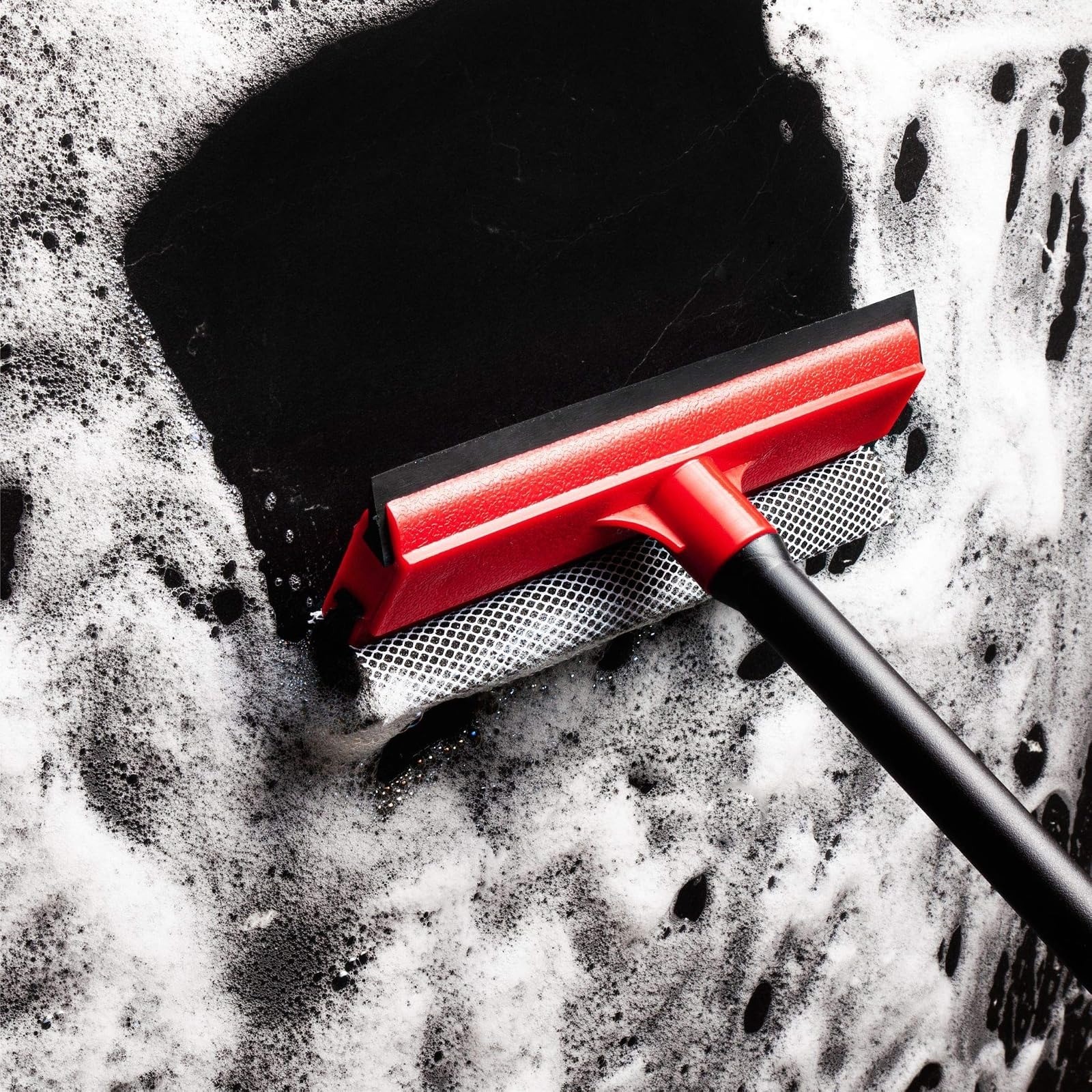 DSV Standard 2-in-1 Window Squeegee with 17.5″ Handle and Rubber Blade