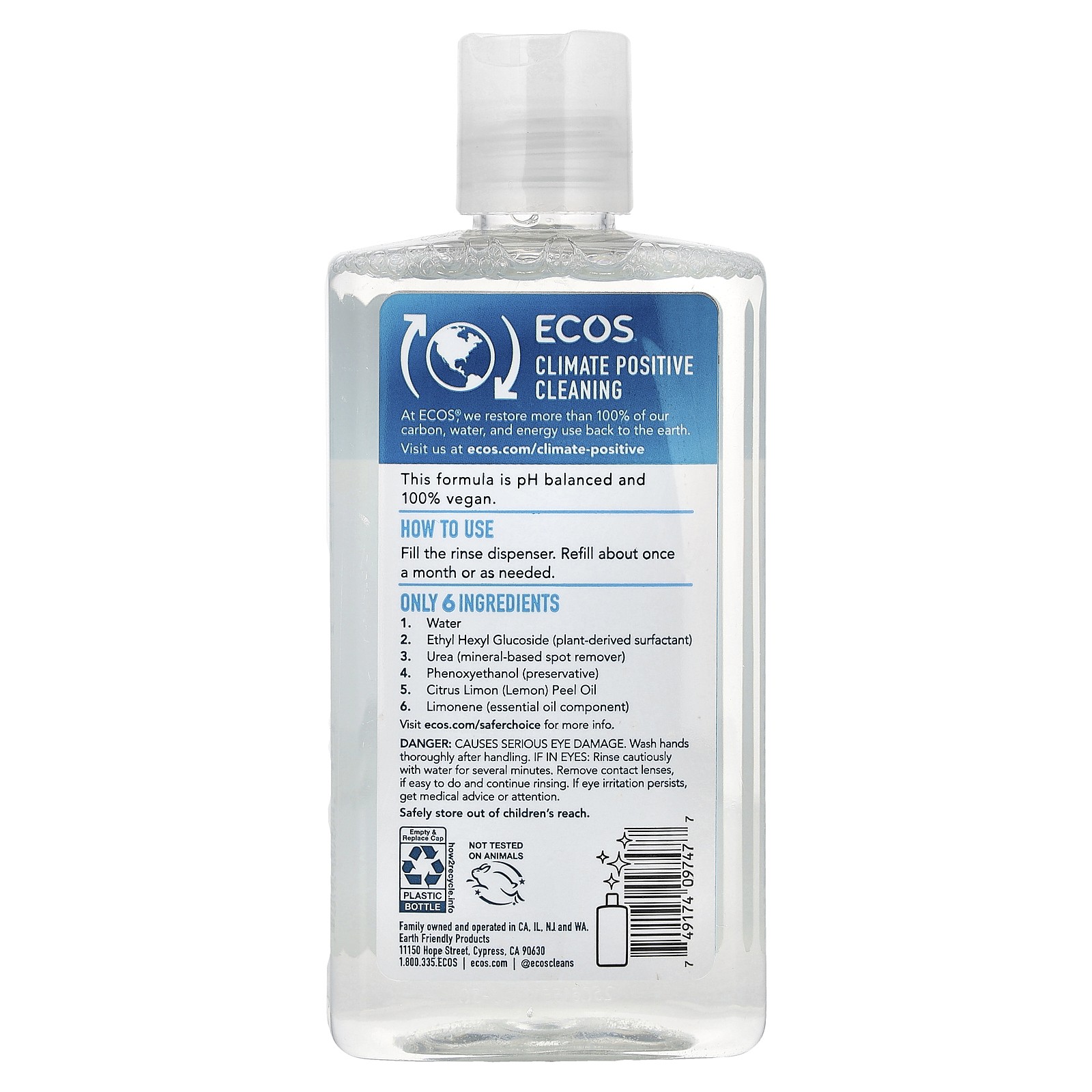 Ecos®, Plant Powered, Rinse Aid, Lemon, 8 fl oz (237 ml)
