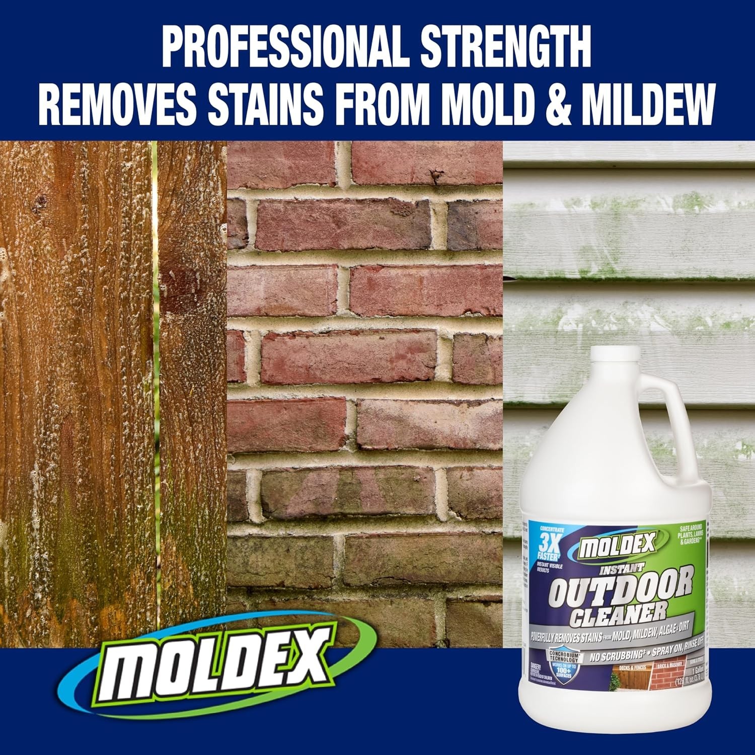 Instant Outdoor Cleaner Concentrate with Bleach, 1 Gallon – Fast Acting Solut…