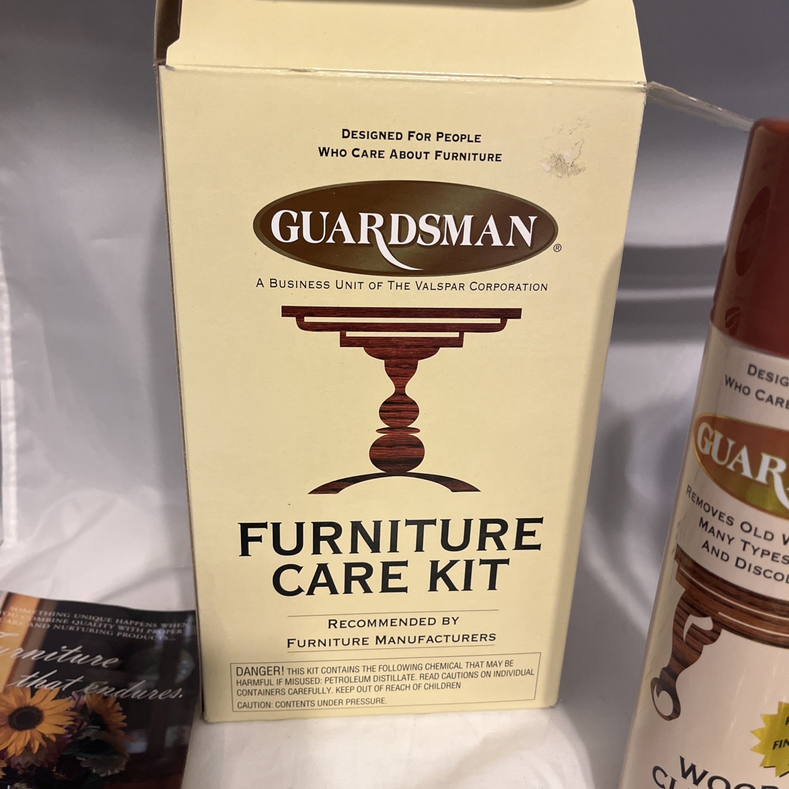 Guardsman Vintage Furniture Wood Cleaner And Polish Set W/ Polishing Cloth Box