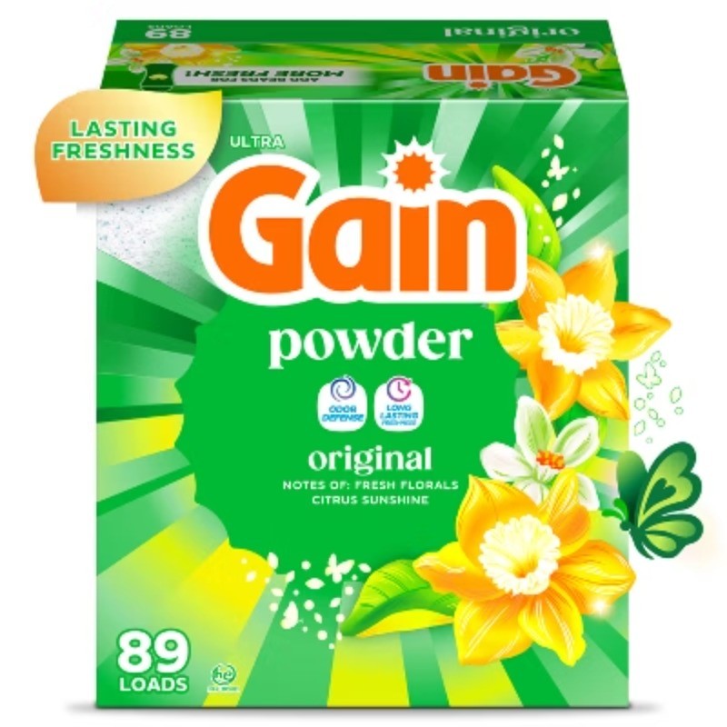 Gain Original HE Laundry Powder 2 Sizes Paraben Phosphate Bleach Free