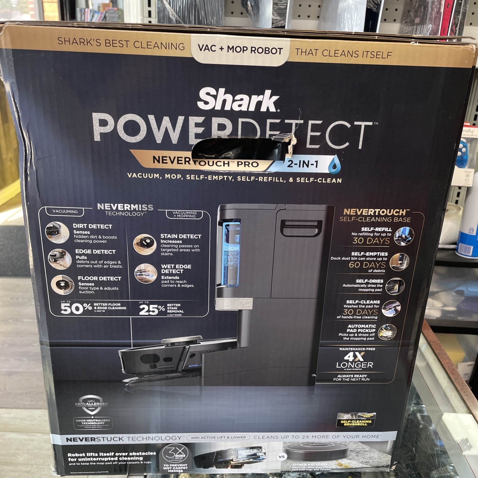 Shark PowerDetect 2-in-1 Robot Vacuum Mop NeverTouch Pro Self-Cleaning