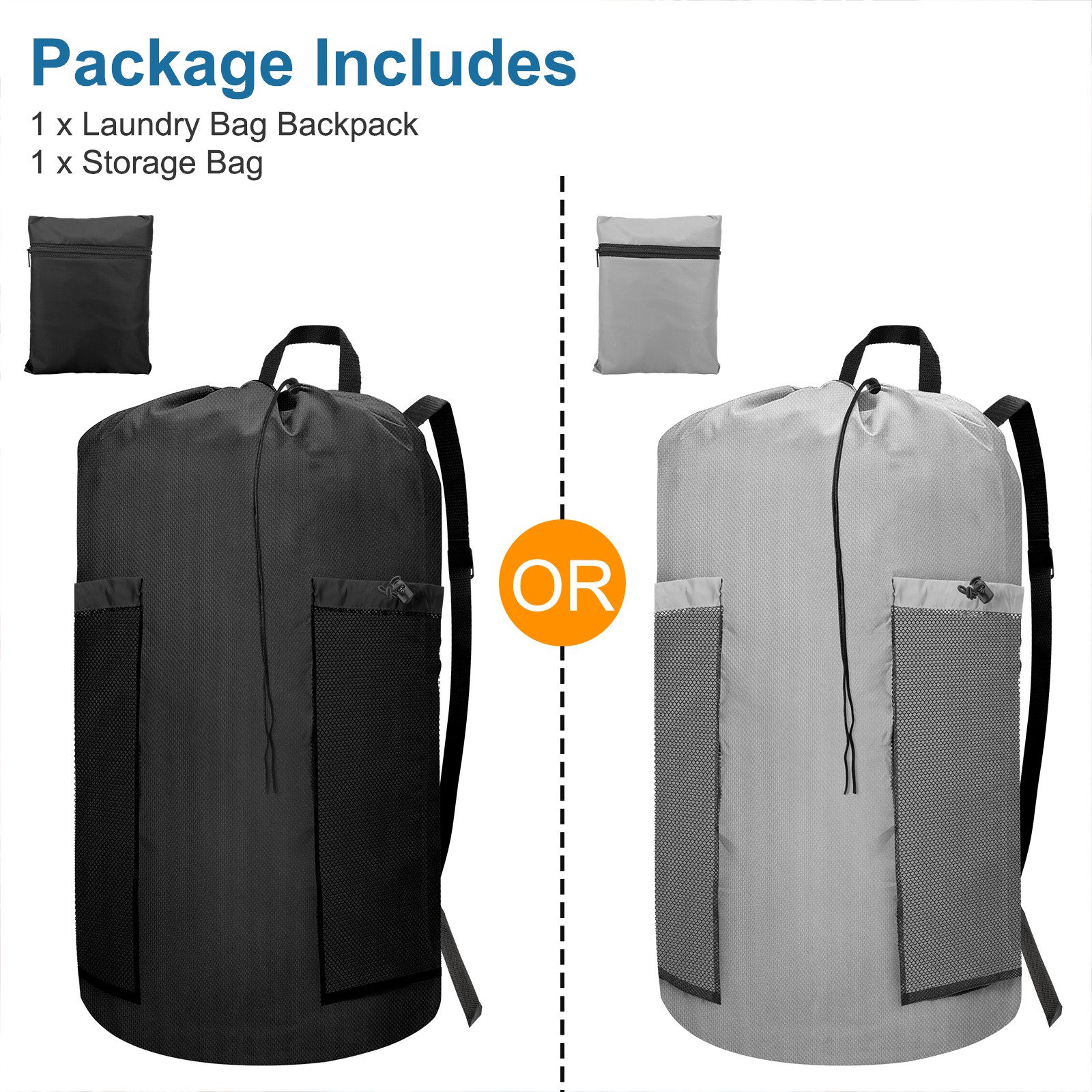 Heavy Duty 120L Laundry Bag Backpack 900D Oxford Waterproof for Cloth Organizer