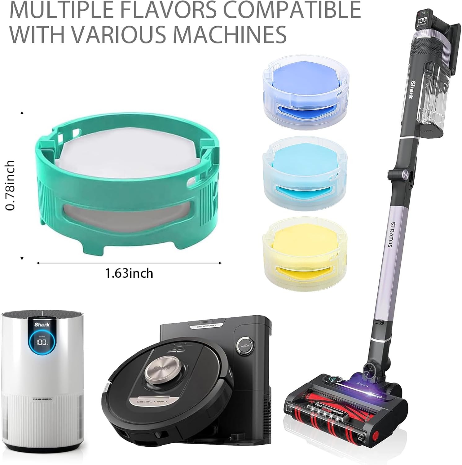 Odor Neutralizer Replacement Cartridges Compatible with Shark Stratos Upright