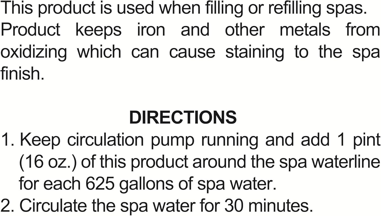 1-Pint 2-Pack Spa Treatment: Prevent Metal Staining and Enhance Water Clarity