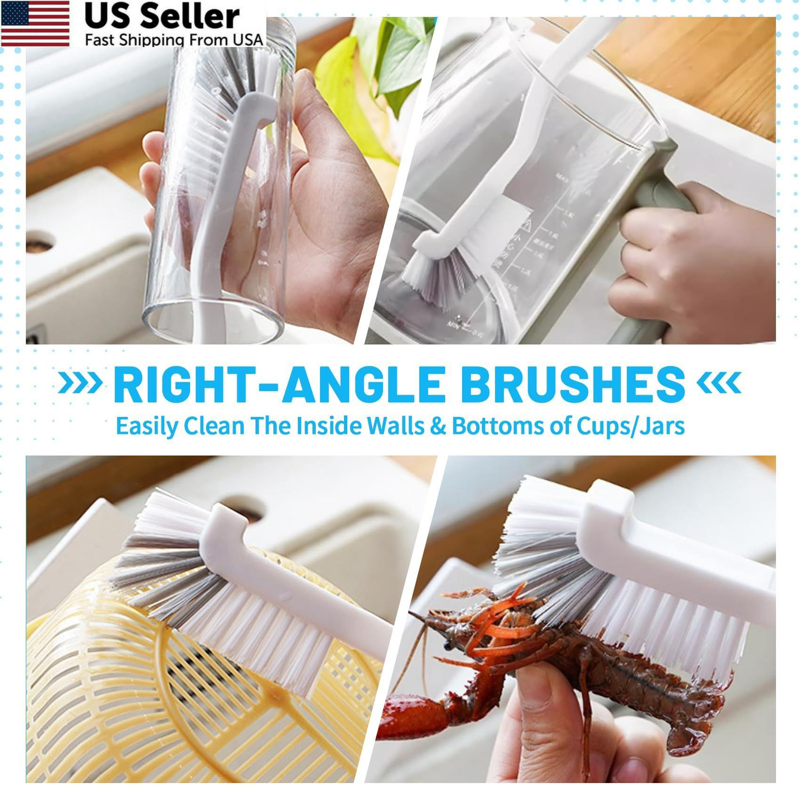 16Pcs Crevice Cleaning Brush Set, Hard Bristle 7 x 1.2 x 10.3 inches, 16 Pcs
