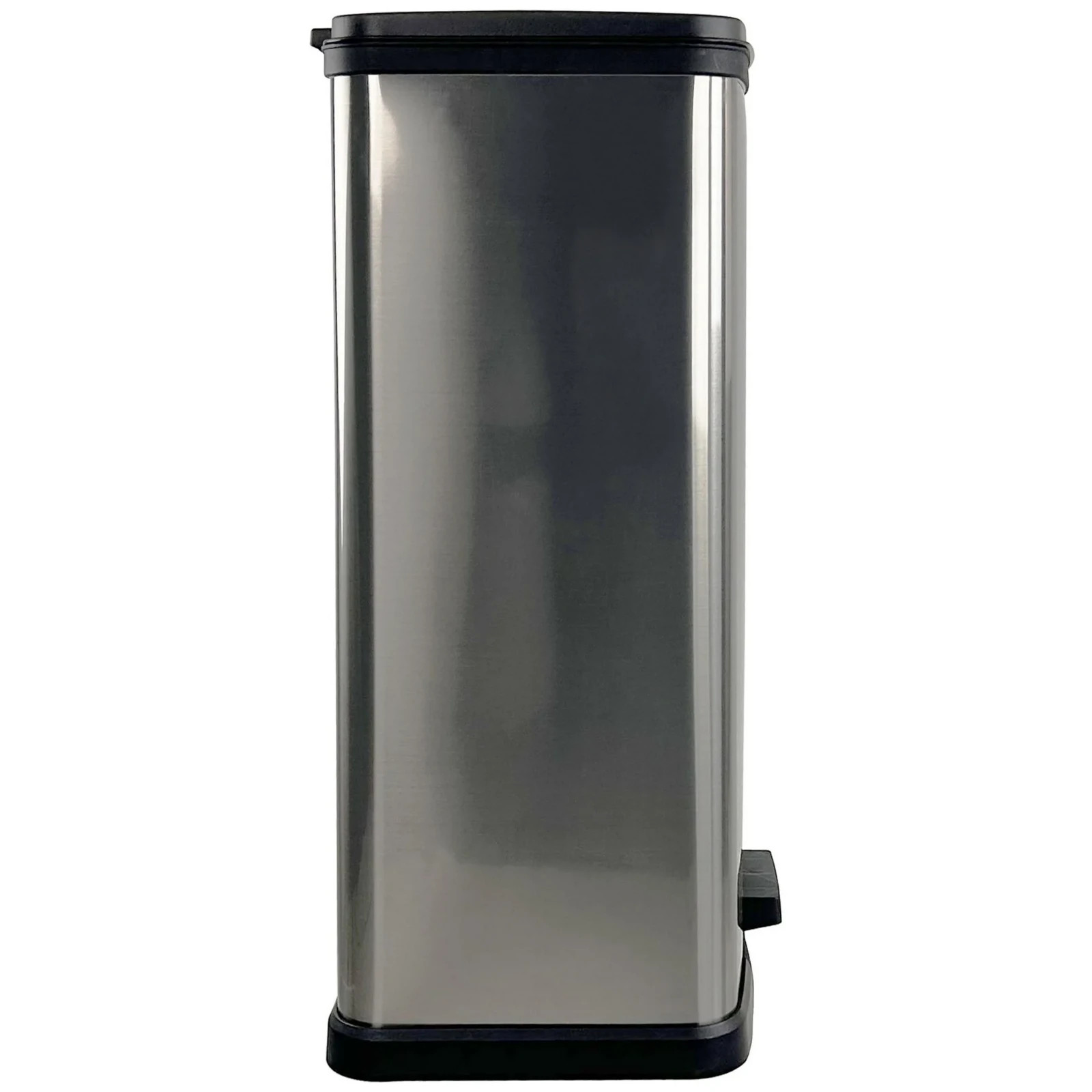 Mainstays Kitchen Trash Can, 13.2 Gallon Plastic Step Garbage Bin,Lid, Silver