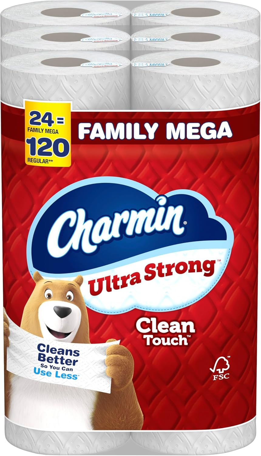 Charmin Toilet Paper Ultra Strong Clean 24 Family Mega Rolls 120 Regular Rolls