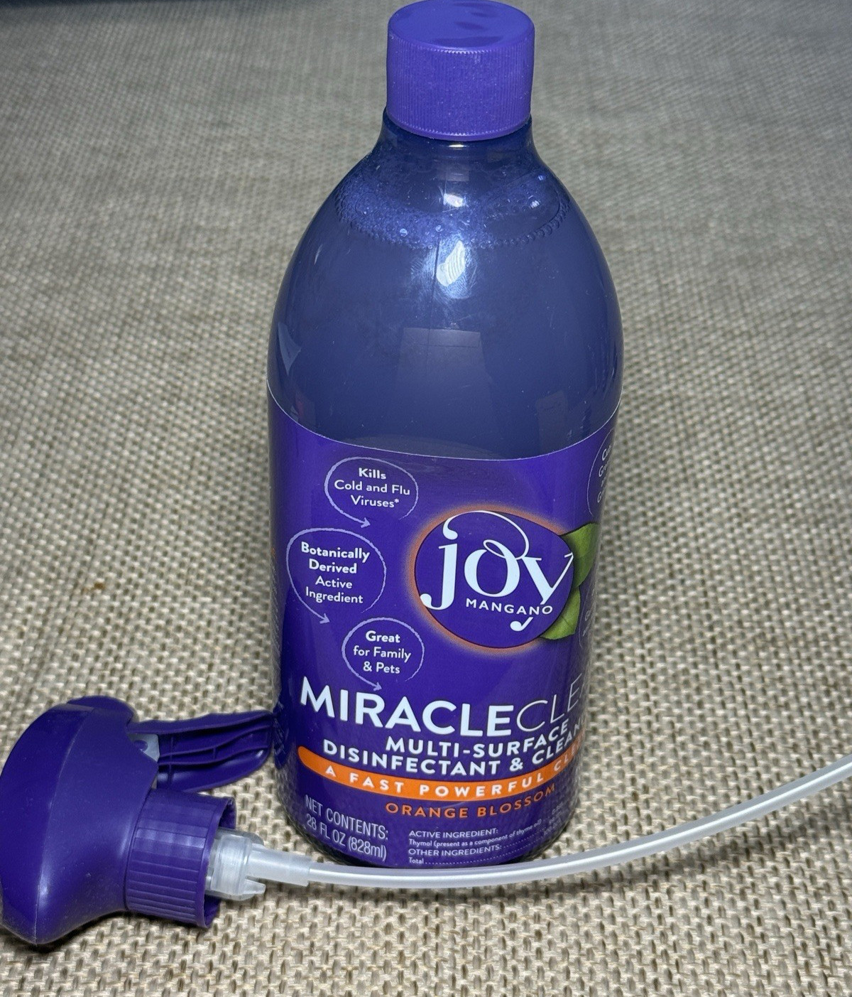 Joy Mangano Miracle Clean ORANGE BLOSSOM Surface Cleaner Disinfectant 28 Oz