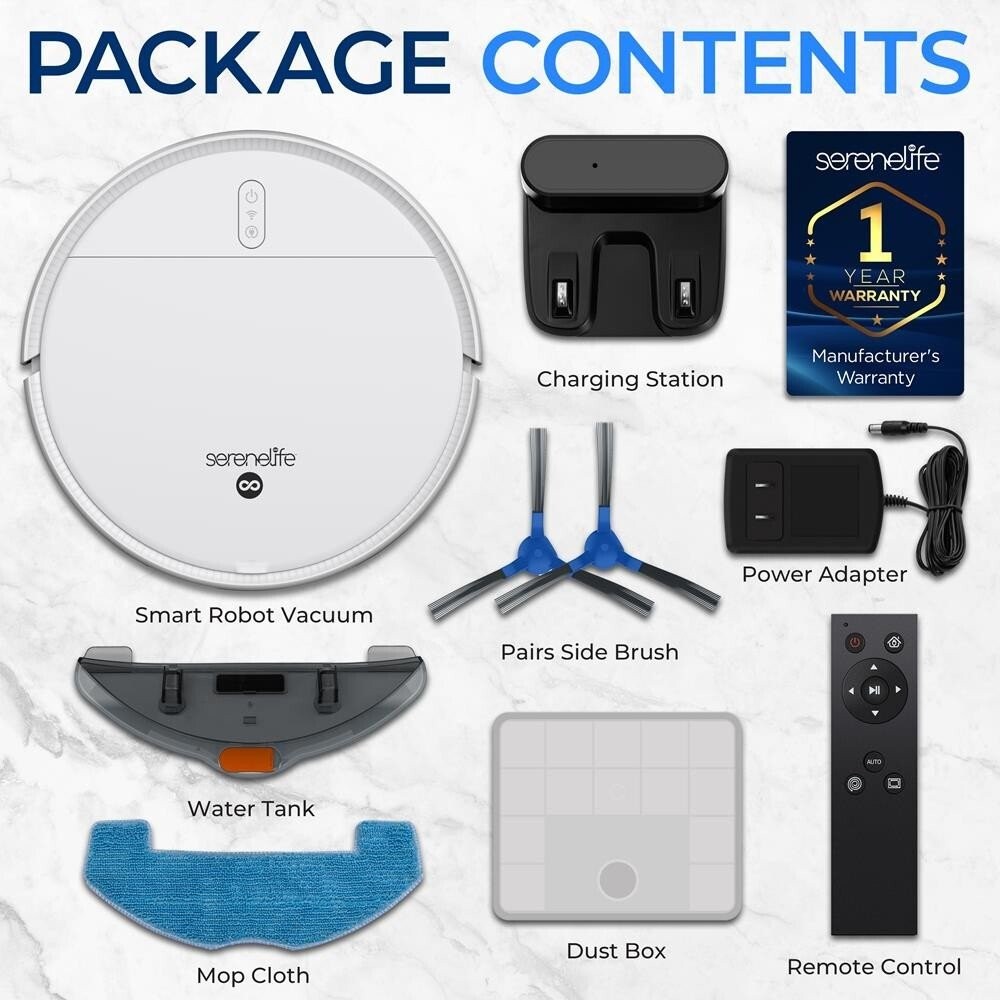 Pure Clean Smart Vacuum Cleaner – Automatic Robot Cleaning App Control (White)