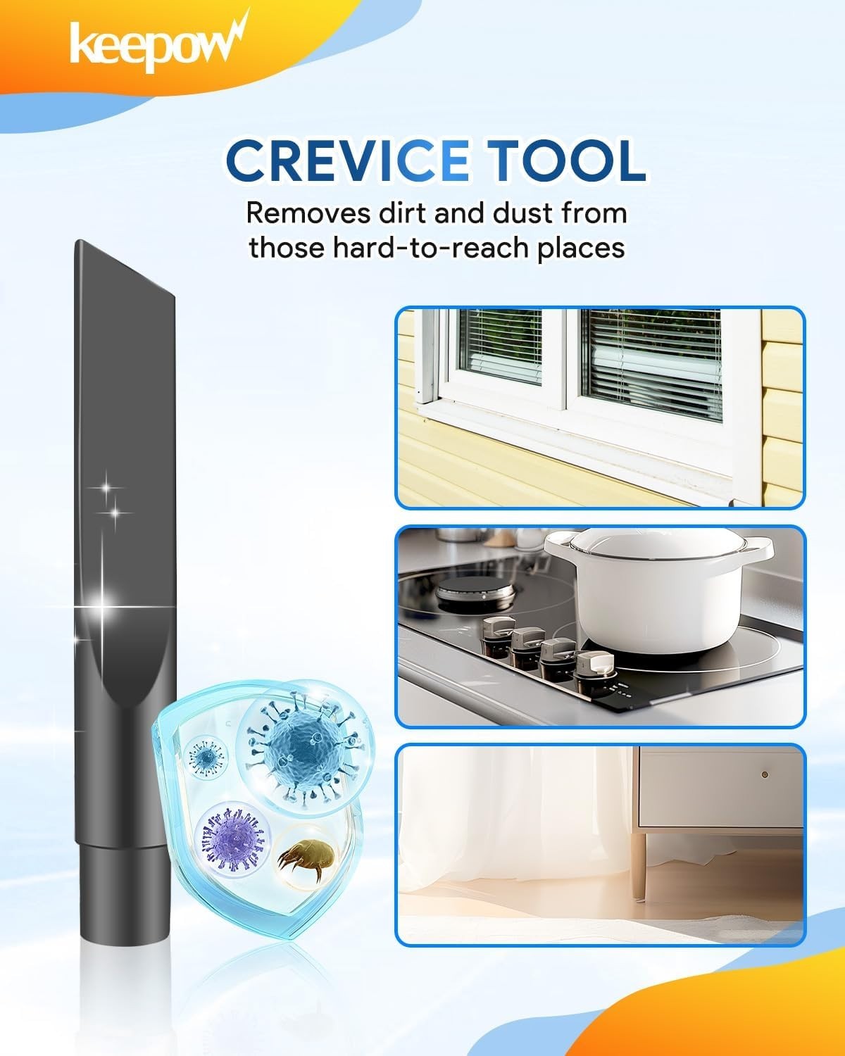 KEEPOW 8Pc Vacuum Attachment Tool Kit Universal Micro Cleaning Accessories Set
