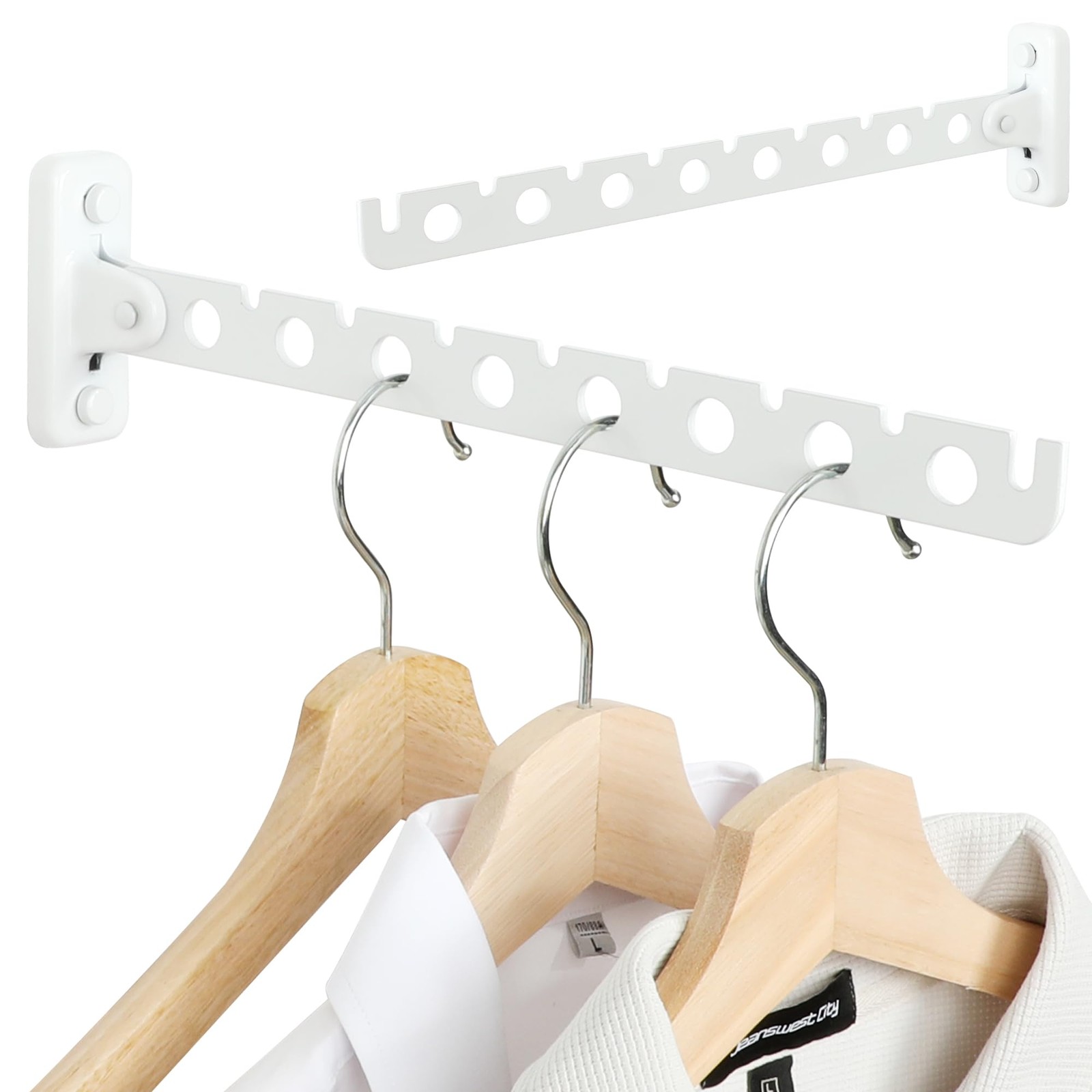 Cloths Drying Rack Wall Mounted Stainless Steel Folding Laundry Hanging Rack Swi