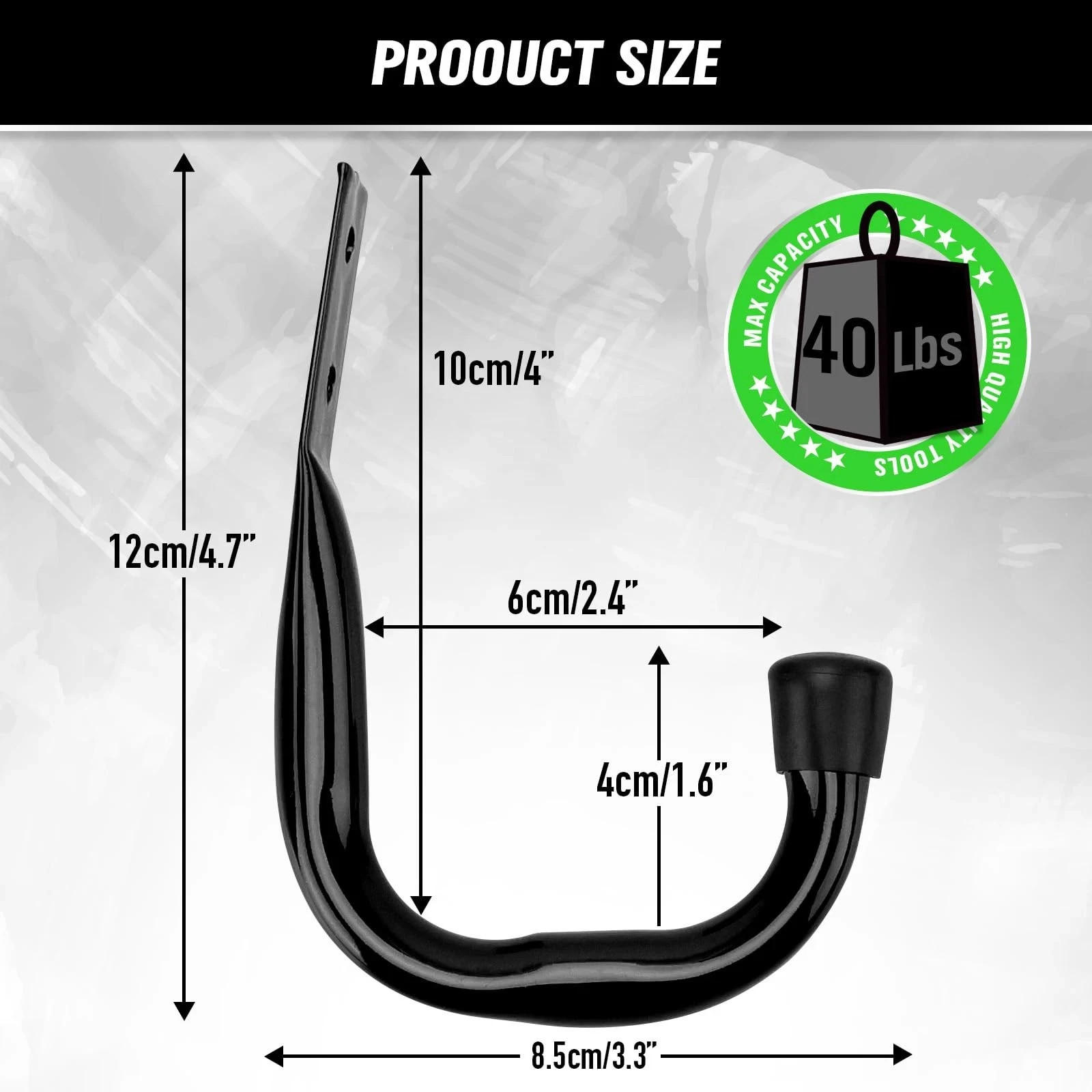 12 Pack Heavy Duty Garage Storage Hooks Wall Mount J Hooks for Hanging Tools