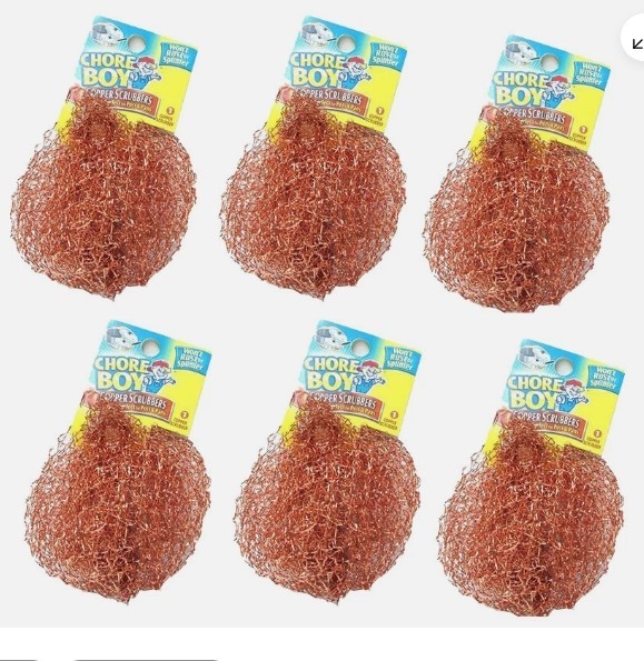 6 Pcs Chore Boy Copper Rust Free Scrubbers for Pot and Pans