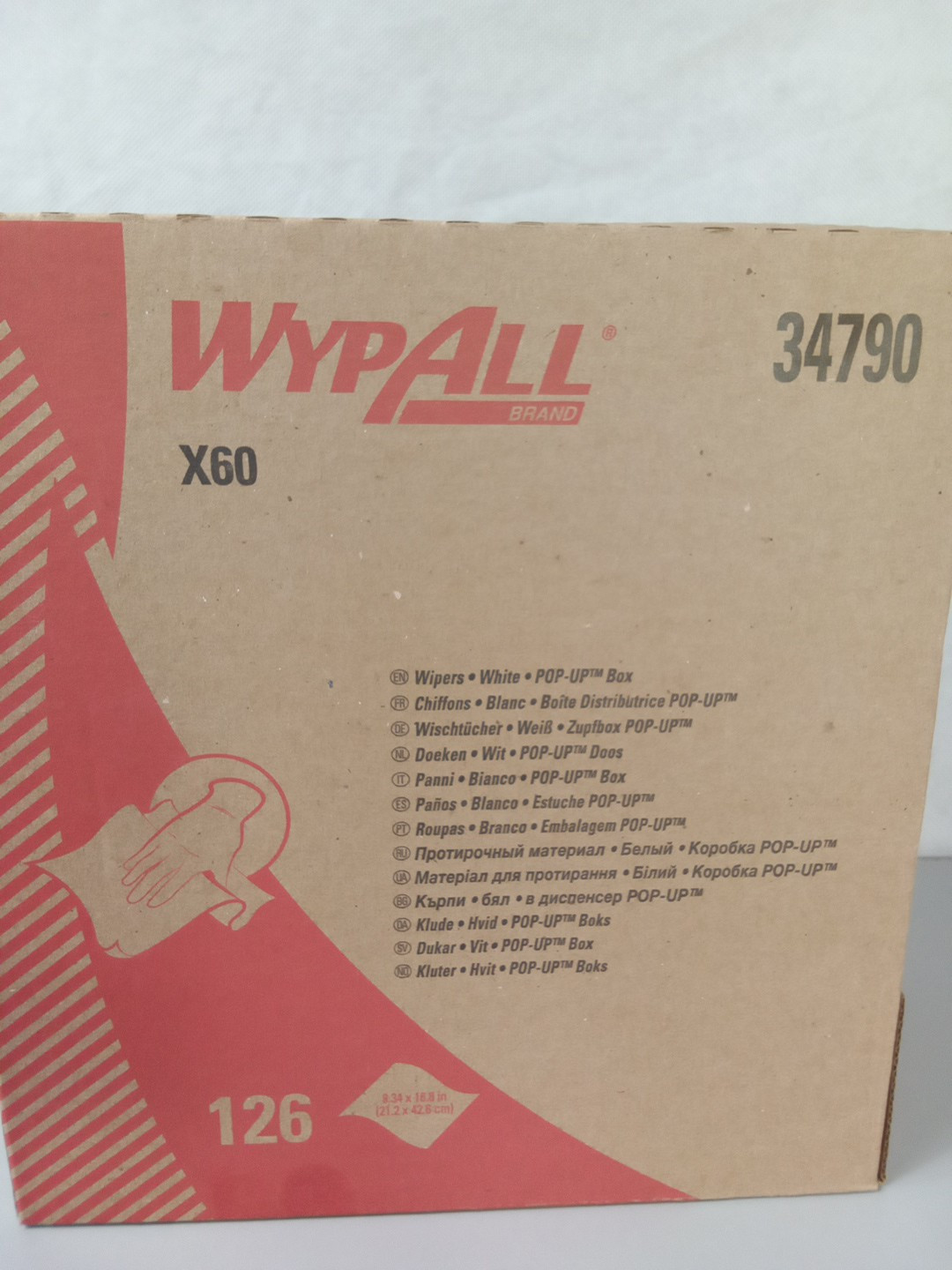 Kimberly-Clark Professional 34790 Wypall X60 Reusable Cloths 34790 Pop-Up White