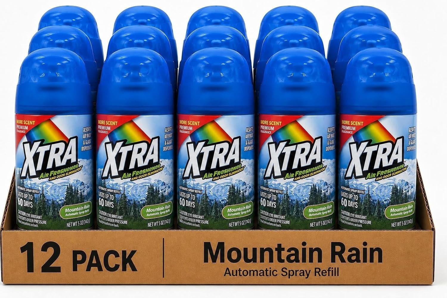 12 Pack XTRAA Automatic Spray Refills – Mountain Rain – 5 oz Each